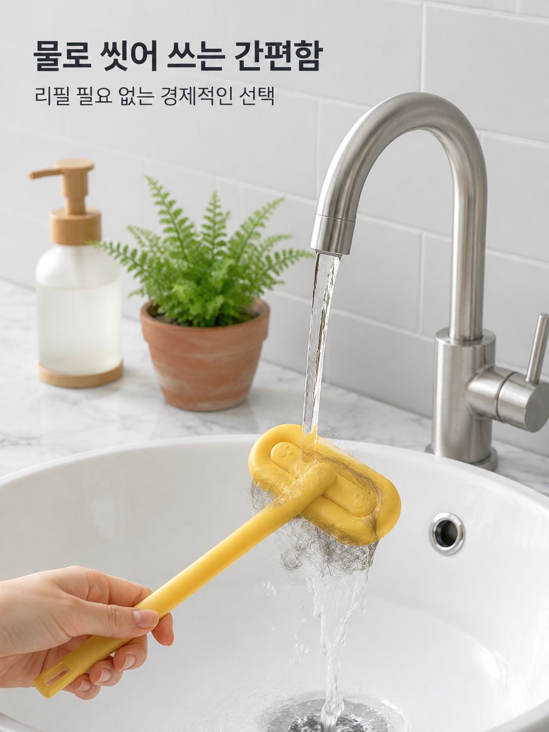 긴 손잡이 제모 브러시 점모기