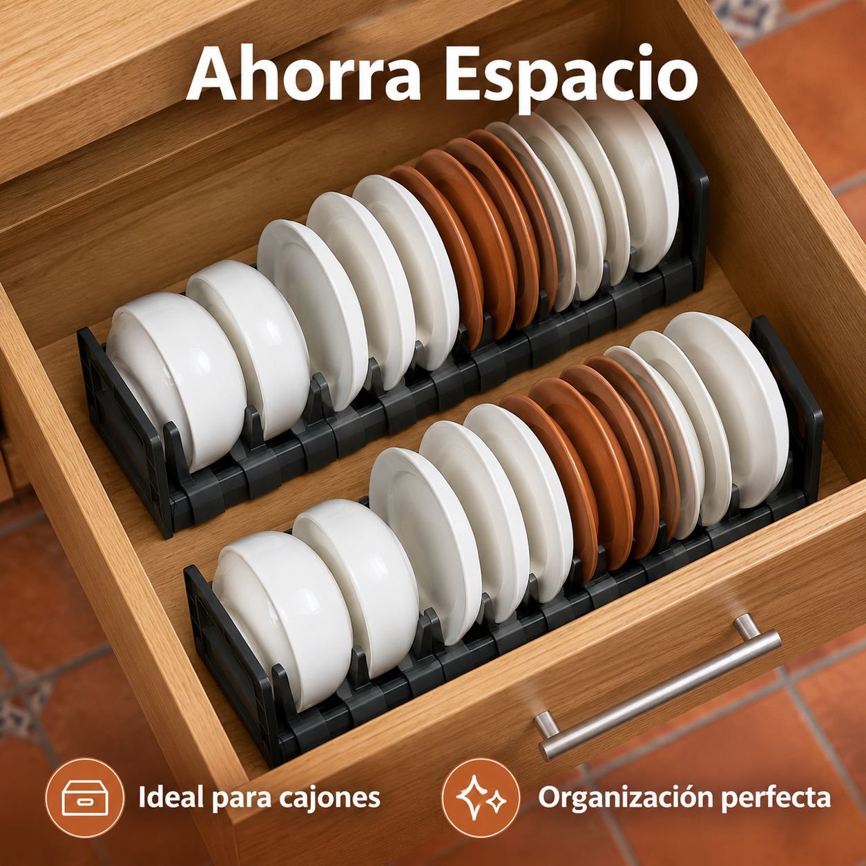 Organizador y Escurridor de Platos y Cubiertos para Gabinete