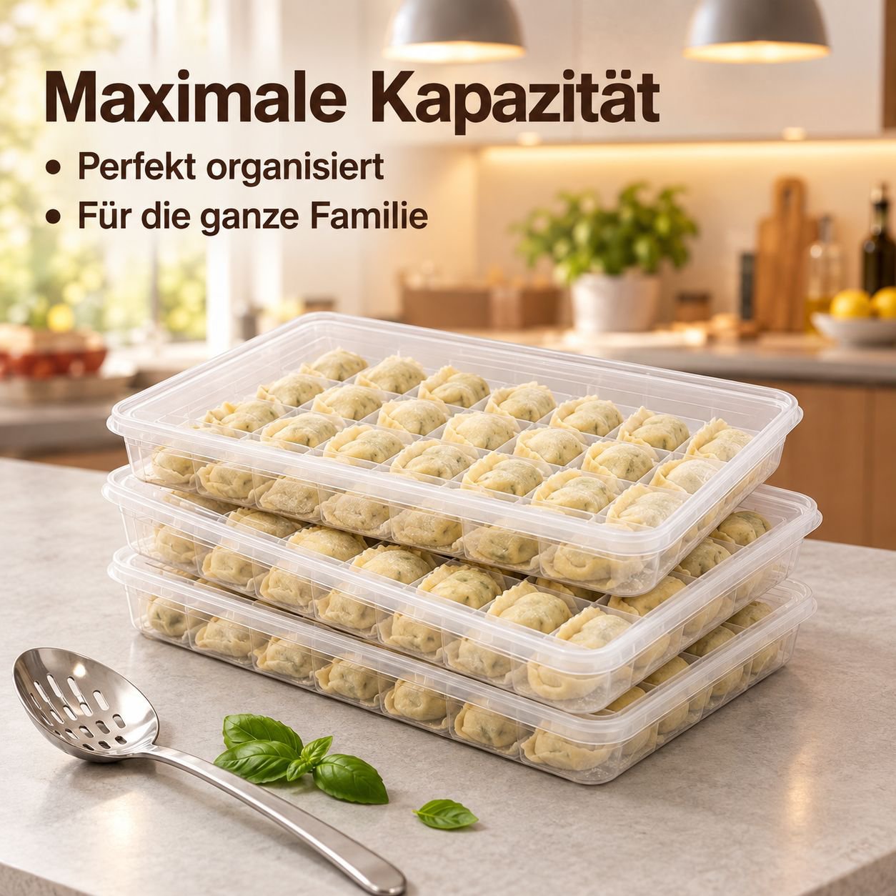 Teigtaschen Gefrierbox Dumpling Frischhaltebox für Kühlschrank Lebensmittelecht