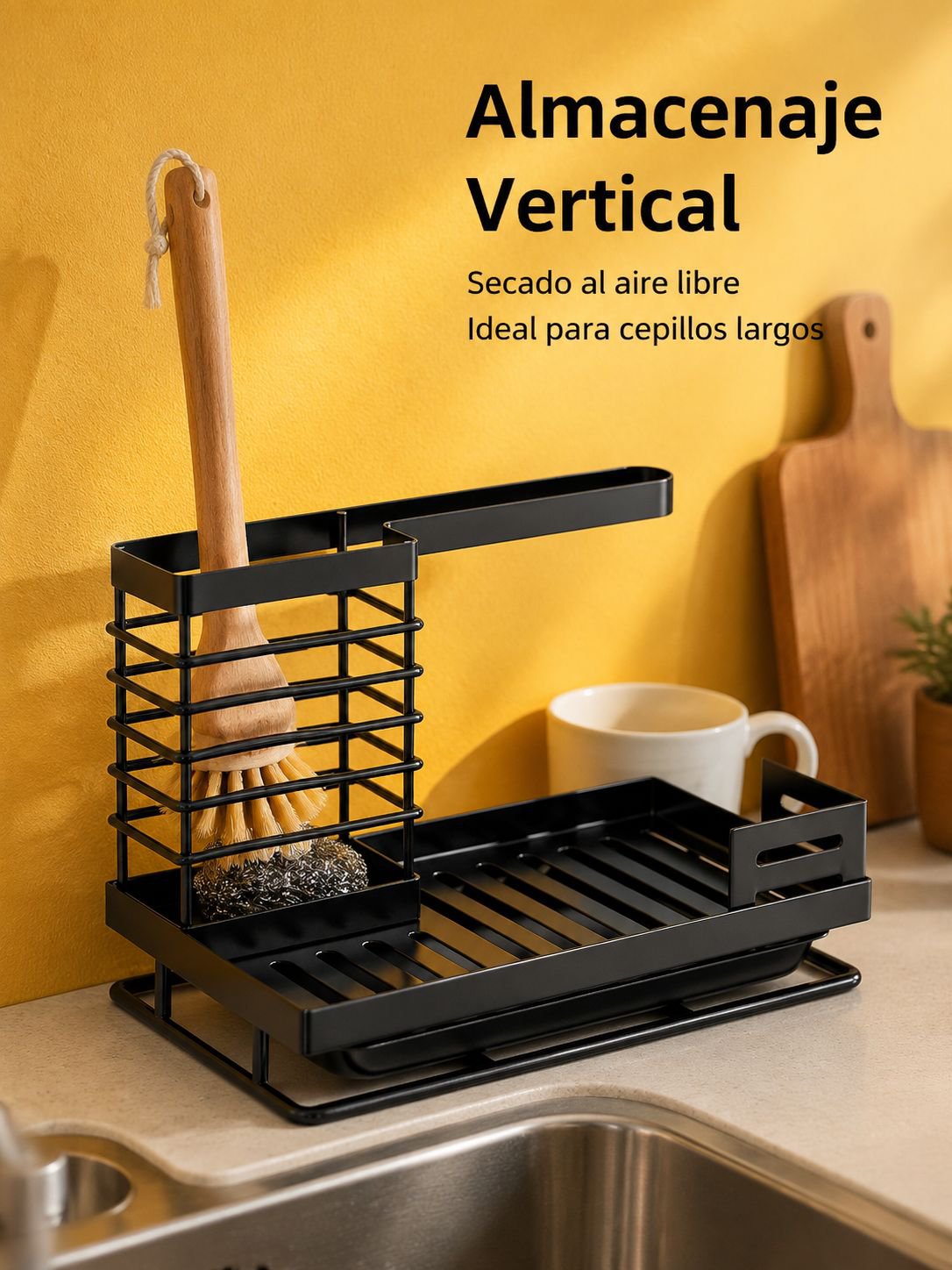 Escurridor de toallas y cepillos para encimera de cocina