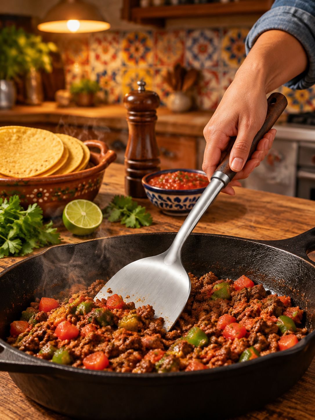 Espátula de acero inoxidable para cocina