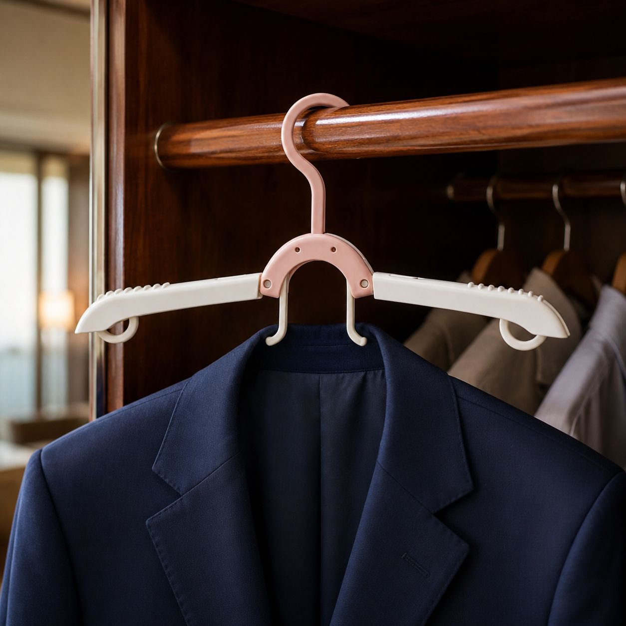 Portable Foldable Travel Hanger, Multi-purpose Clothes Rack for Home and Business Trips