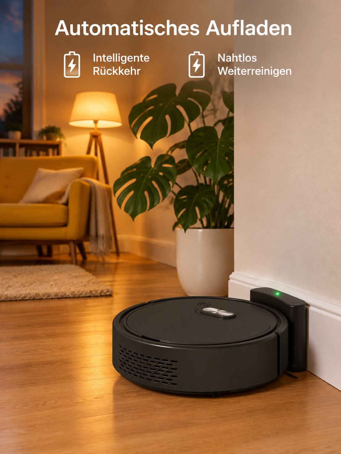 Intelligenter Haushaltsroboter zum Staubsaugen und Wischen