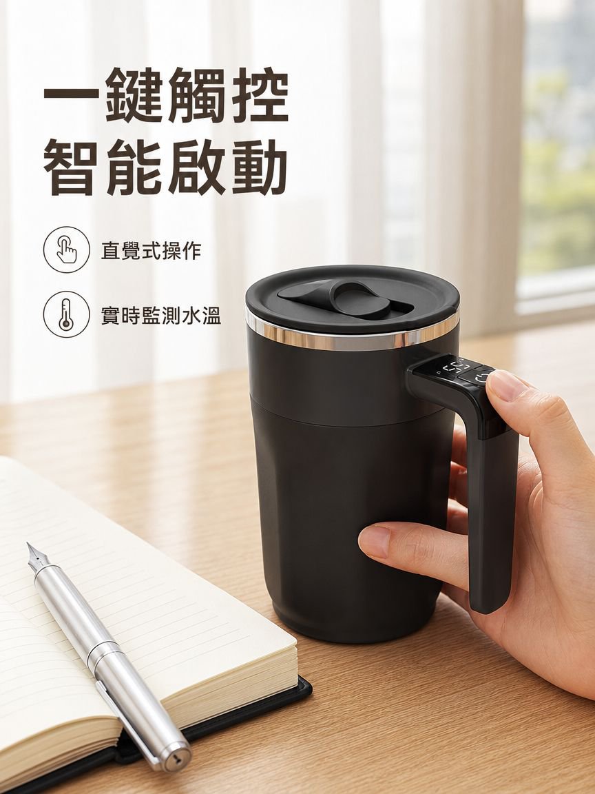 智能磁力數顯咖啡攪拌杯