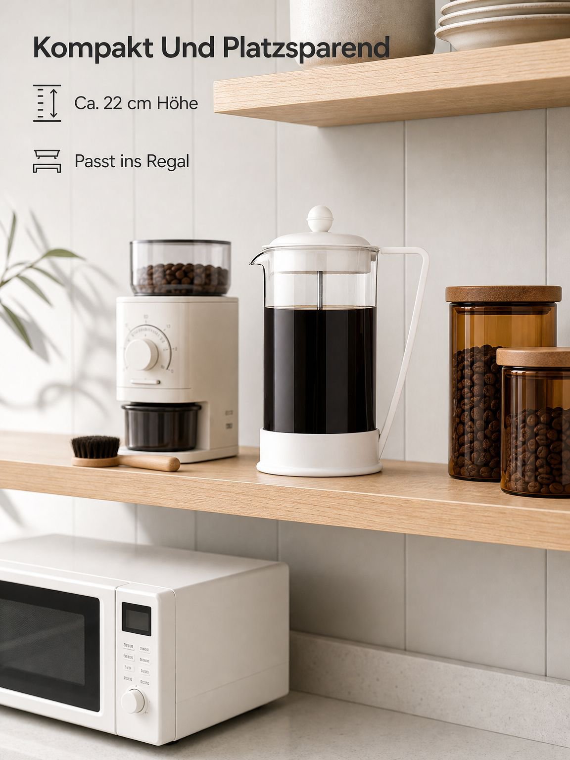 French-Press-Kanne mit herausnehmbarem Edelstahlfilter