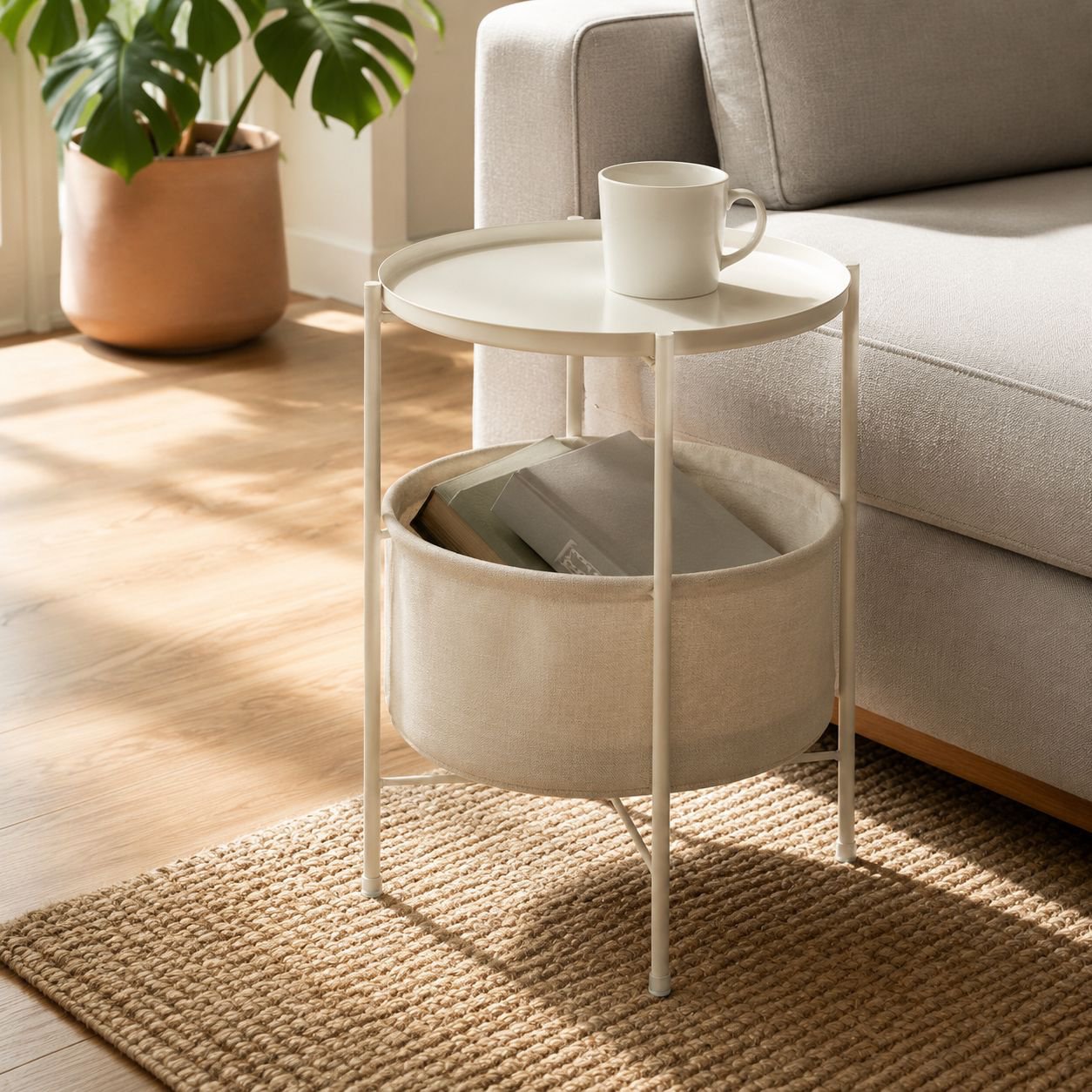 Modern Simple Iron Round Table Living Room Coffee Table Sofa Side Table Nightstand