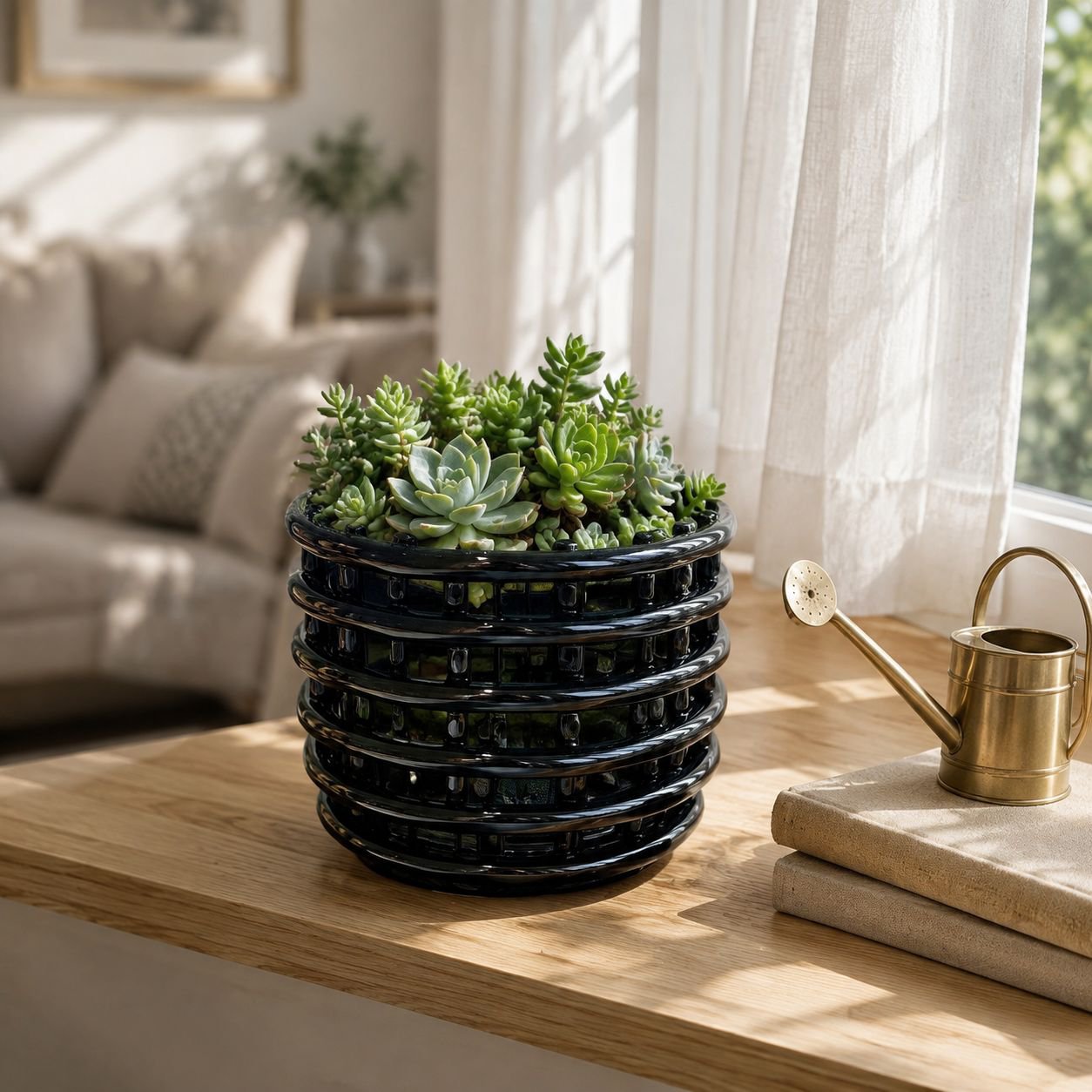 Creative Ceramic Storage Basket Bathroom Organizer Planter Vase