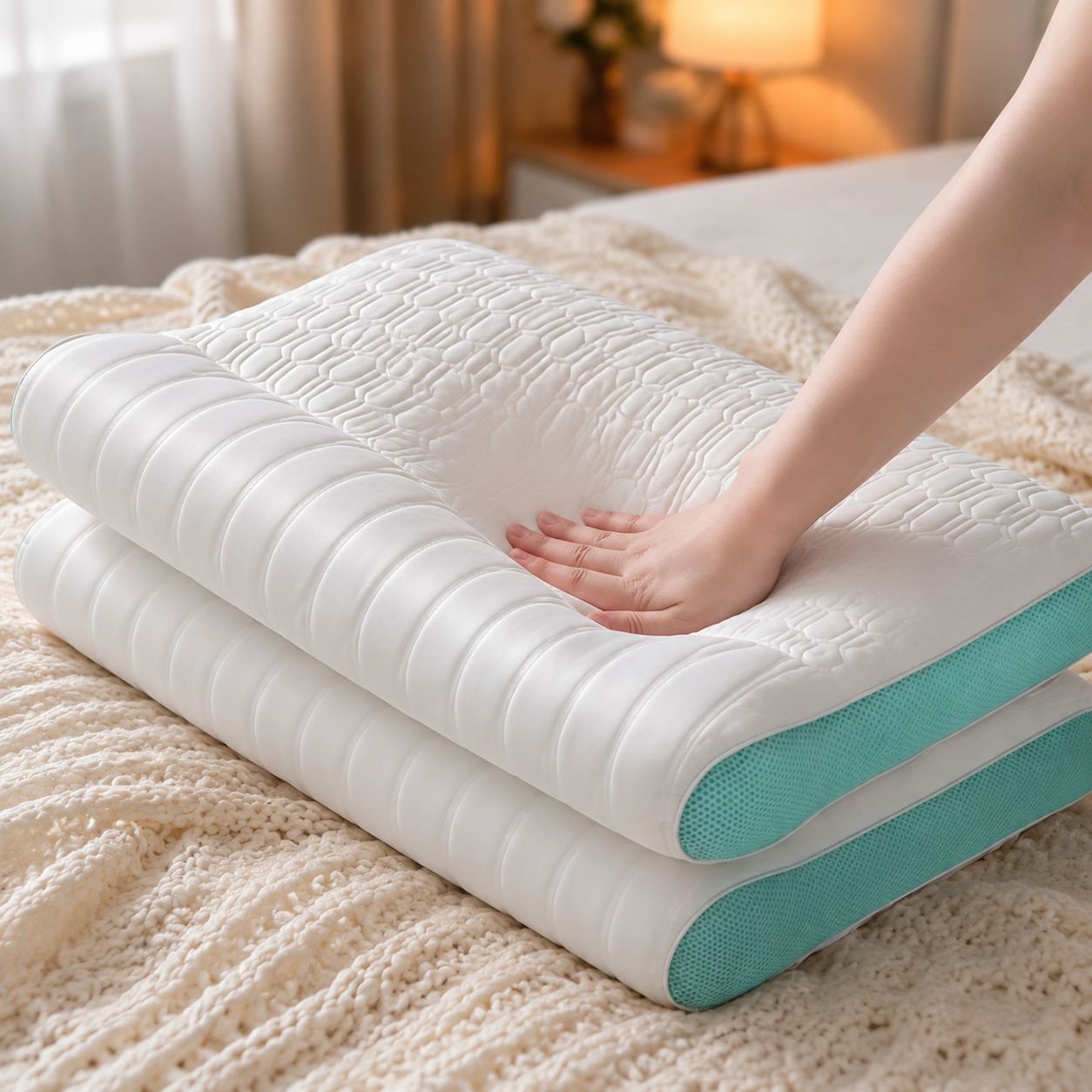 Zoned Traction Health Care Pillow Pair Neck Support Core