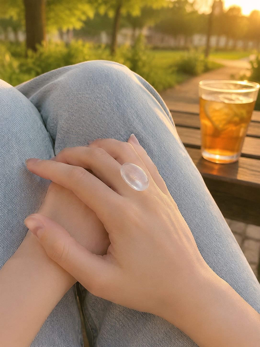 Statement transparent resin ring for trendy outfits