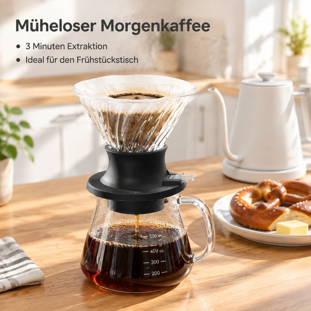 Handfilter-Kaffeebereiter mit Karaffe