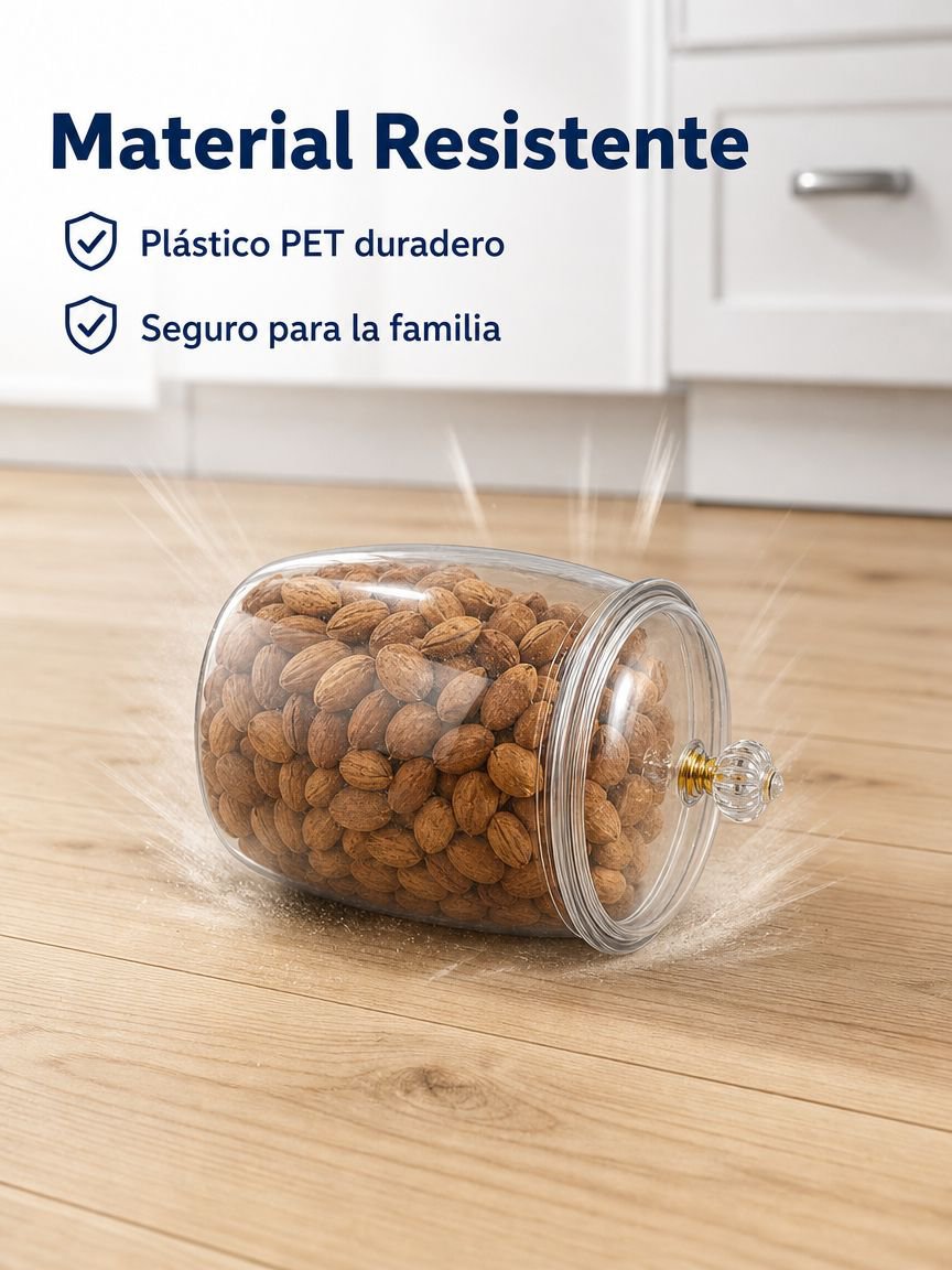 Tarro sellado de PET transparente para conservación de alimentos