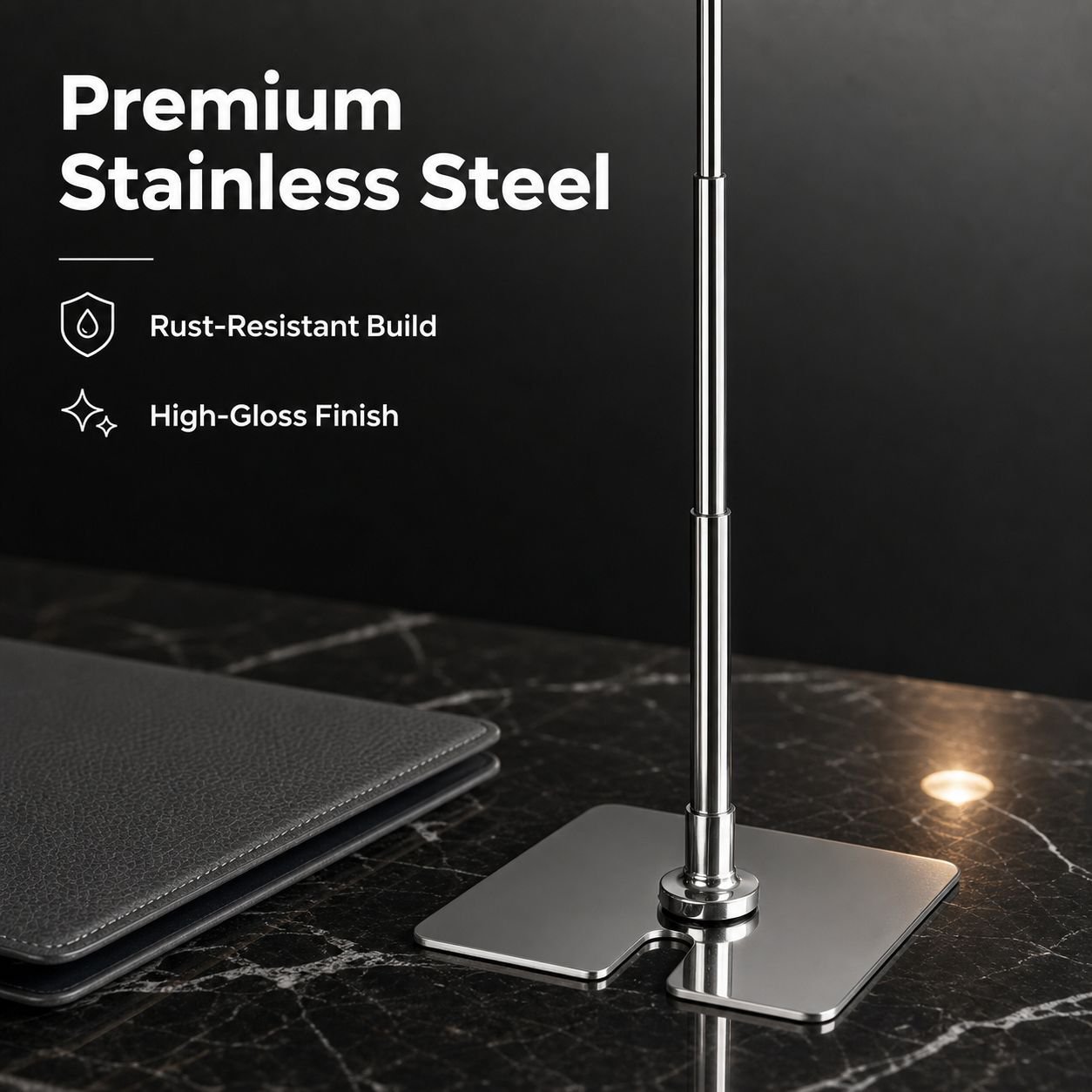 Desktop & Floor-standing Stainless Steel Poster Clamp Stand