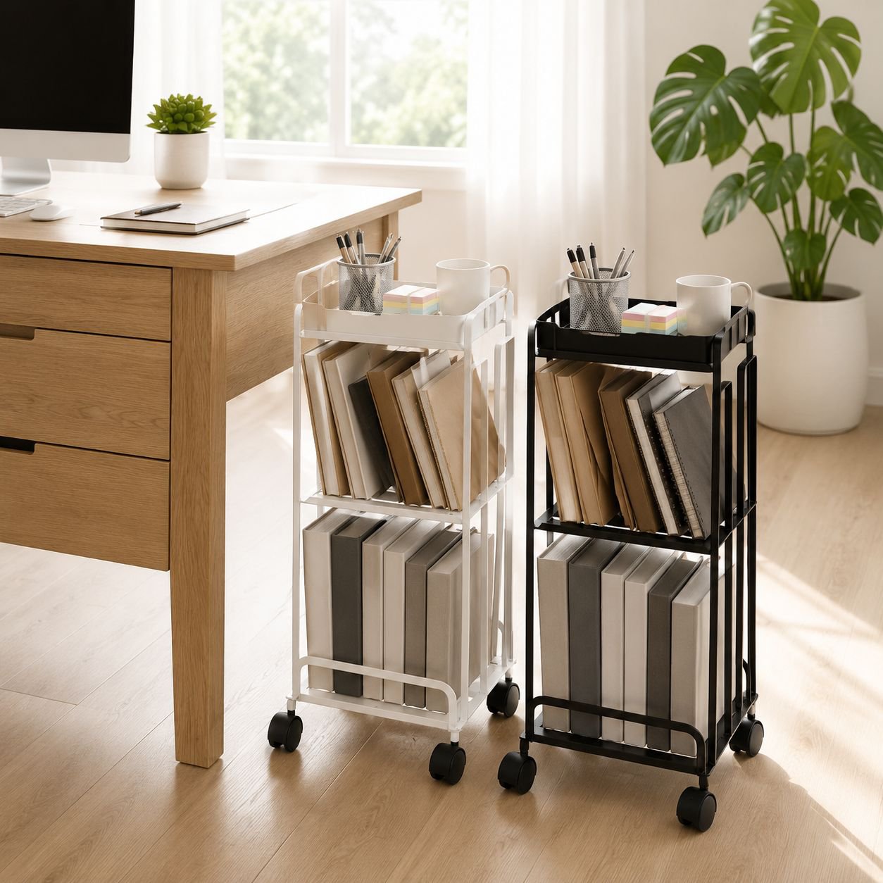 Multi-functional Movable Cardboard Rack