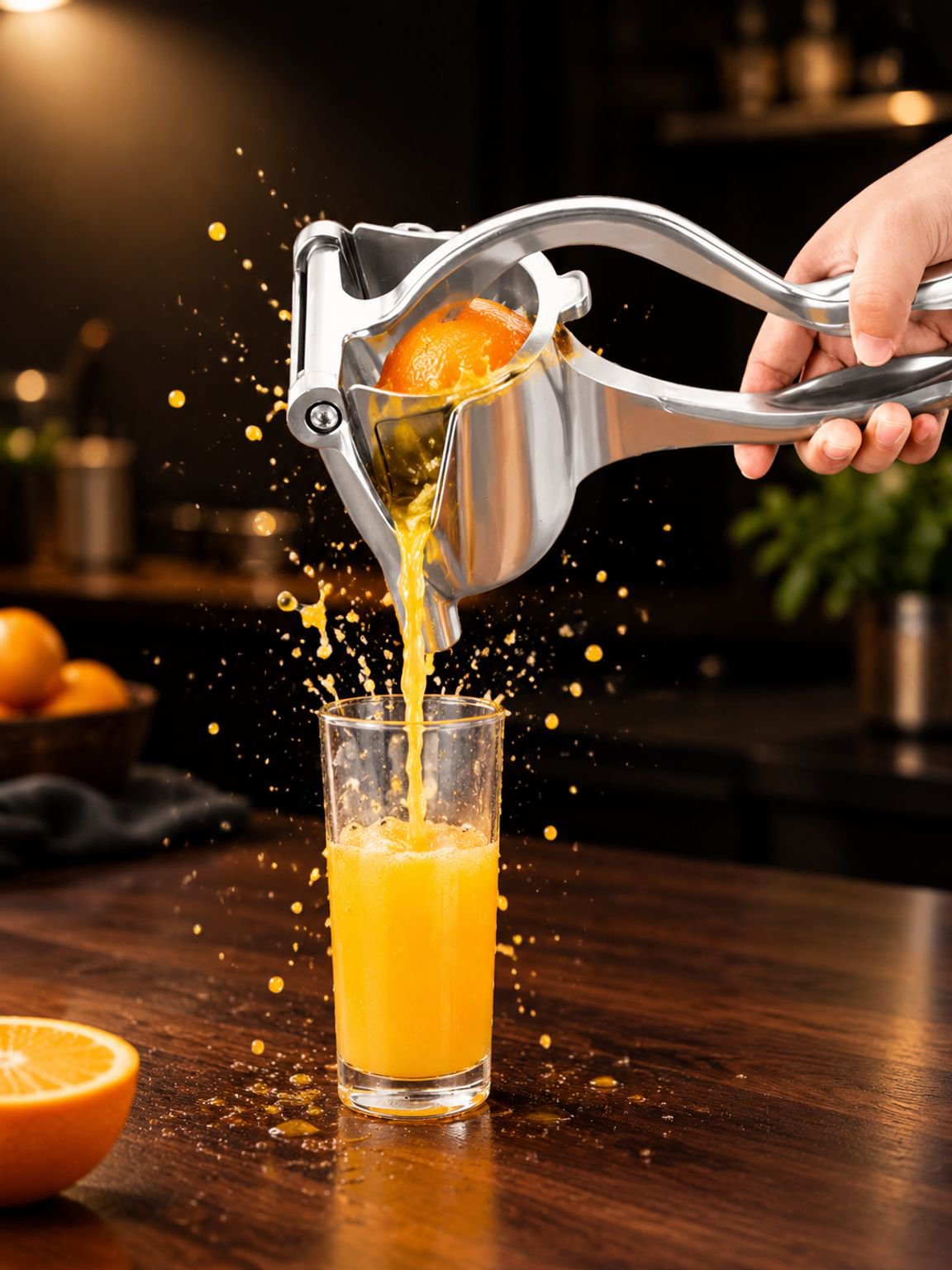 Close-up of the citrus squeezer mechanism