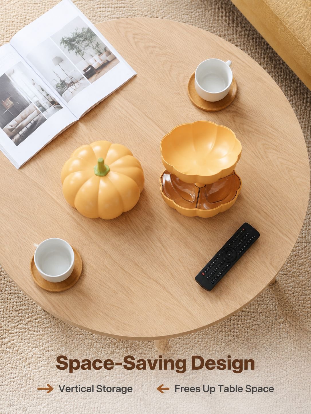 Double-Layer Pumpkin Fruit Tray Basket