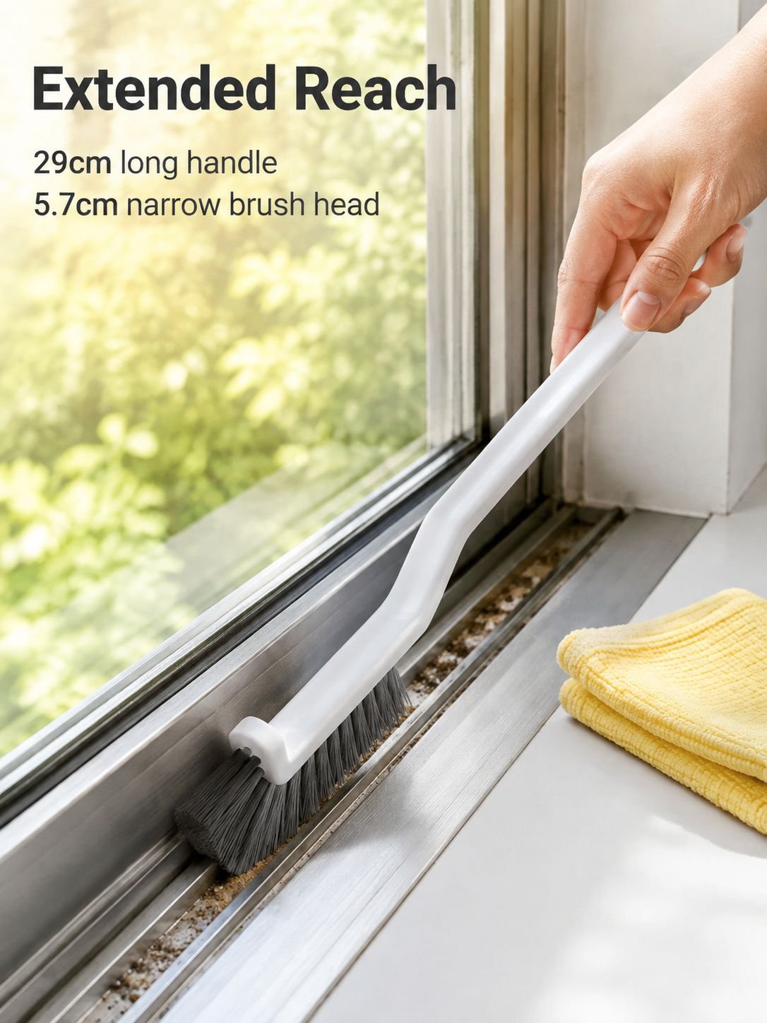 Multi-purpose hard bristle scrub brush for tiles and floors