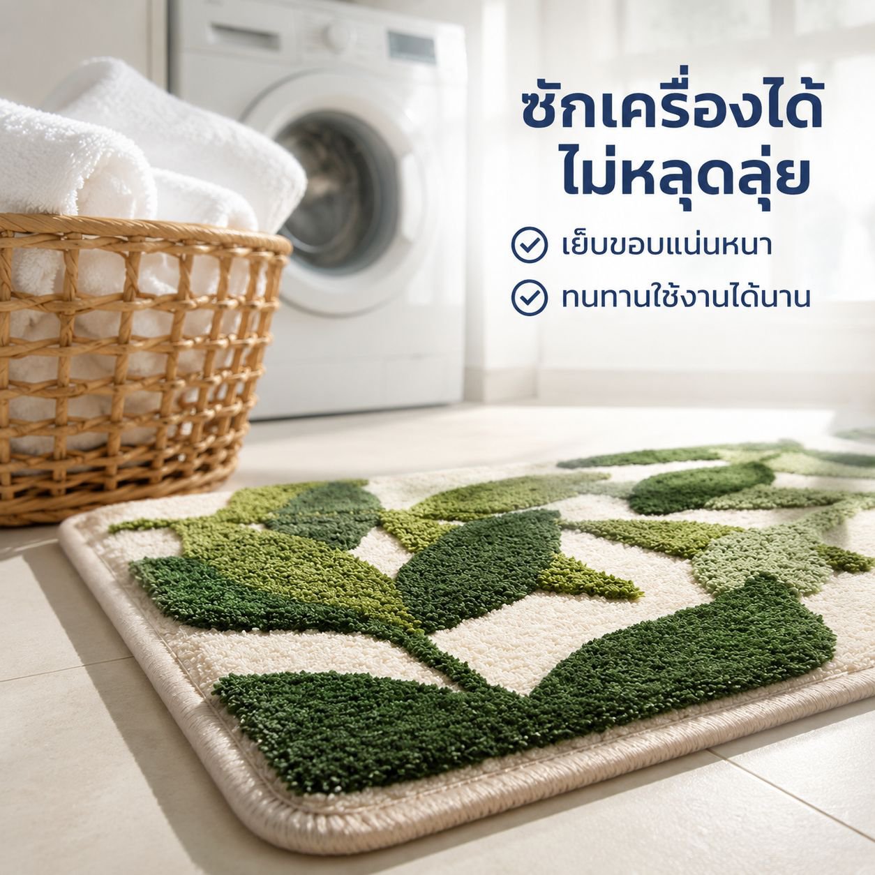 พรมเช็ดเท้าซึมซับน้ำ สำหรับห้องน้ำ กันลื่น แห้งเร็ว