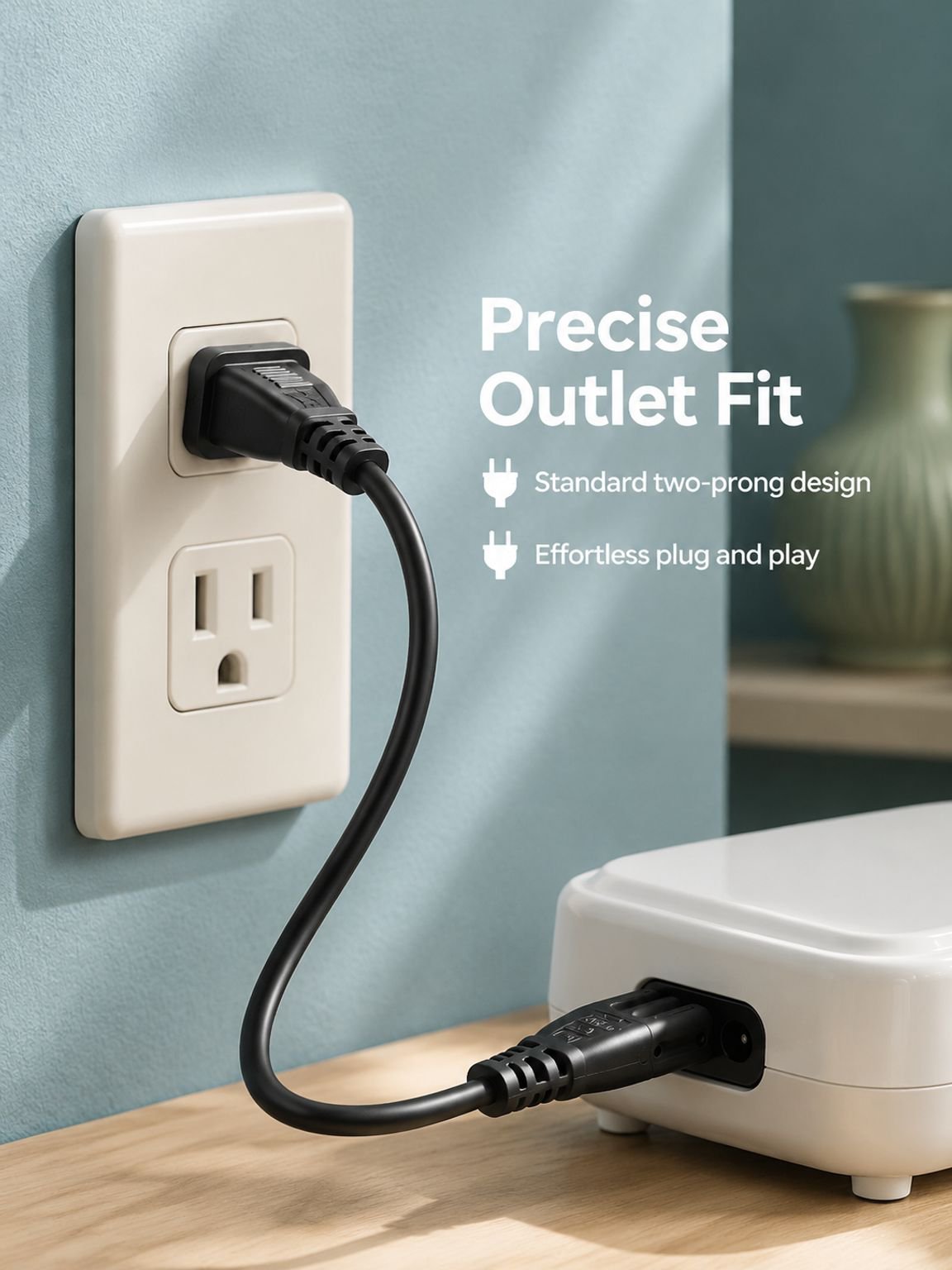High quality replacement power cord with figure-8 end