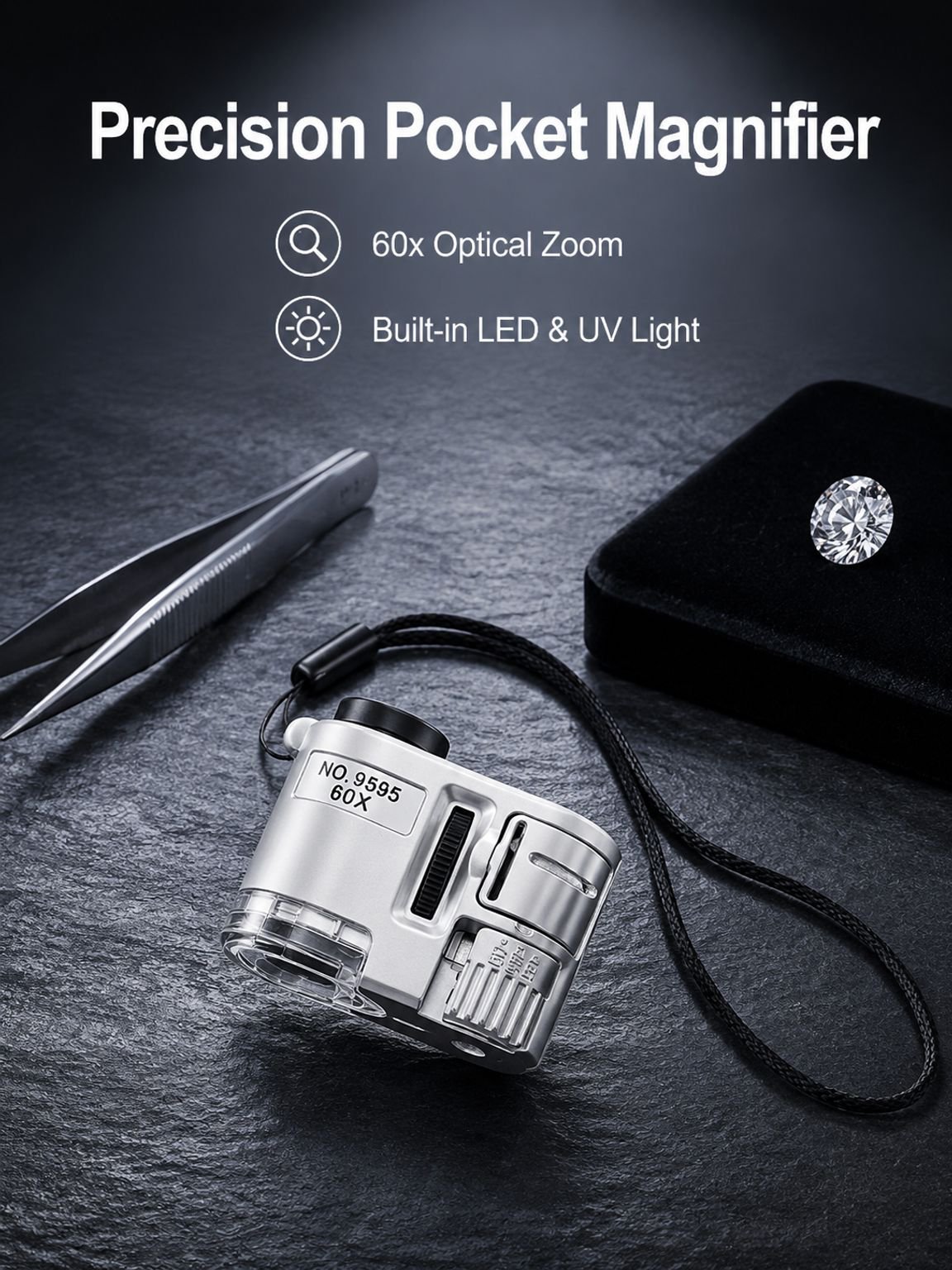 JMY - Portable Light 60x Magnifying Glass
