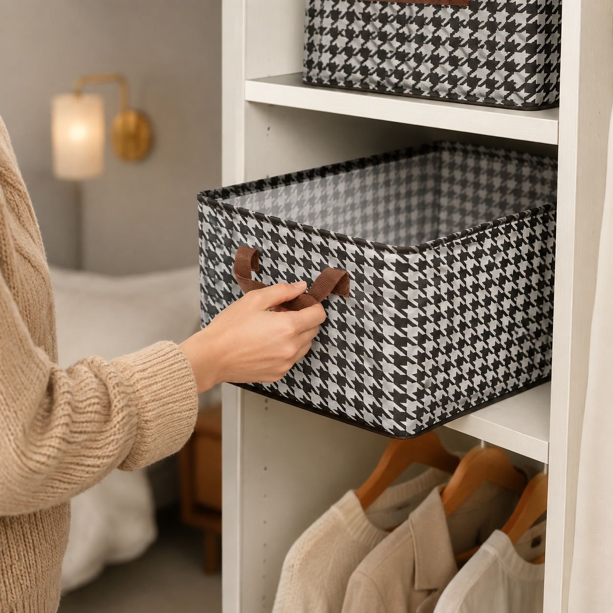 Foldable Clothes and Pants Organizer Box for Wardrobe Storage