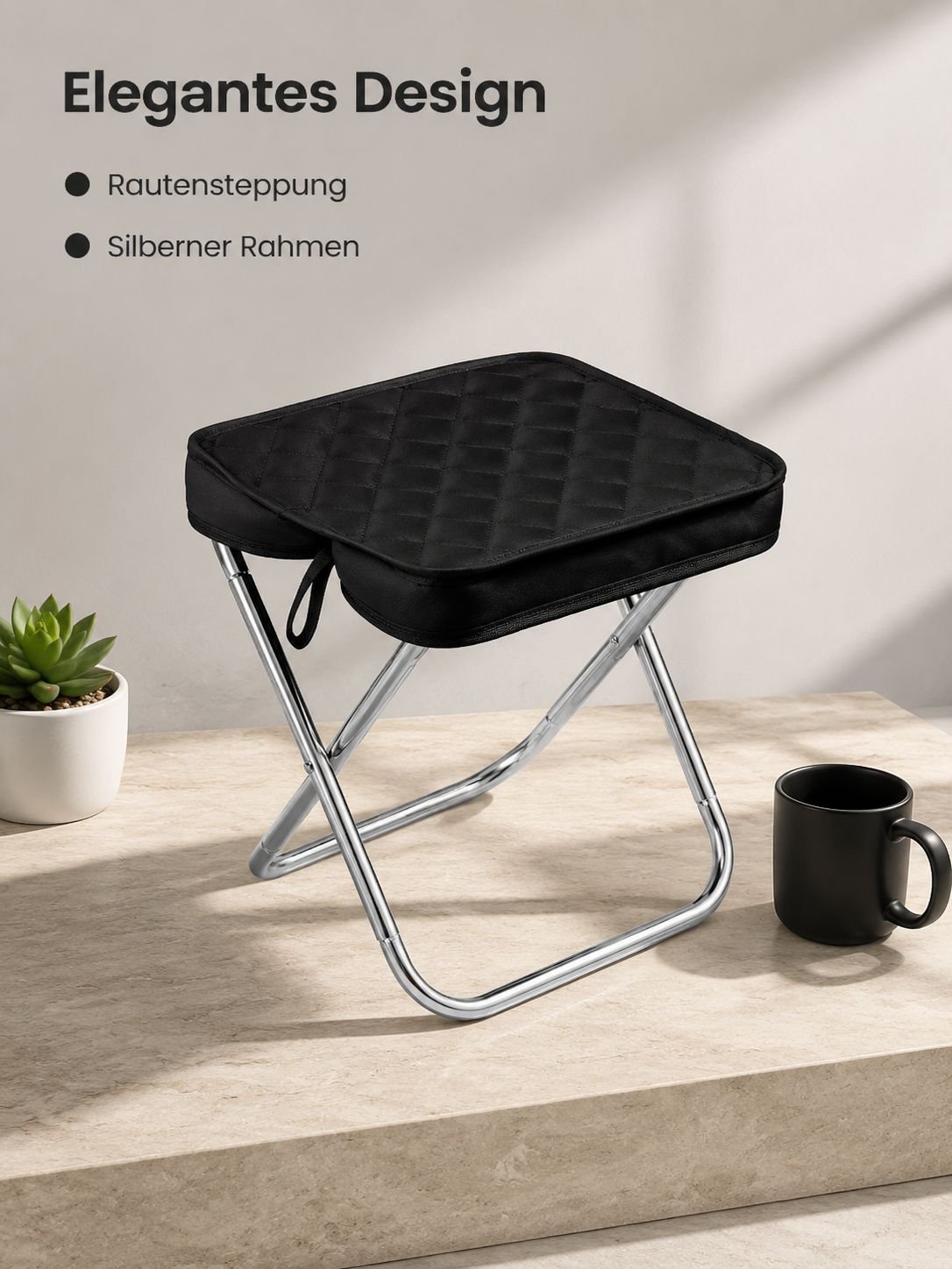 Leichter Klapphocker für unterwegs