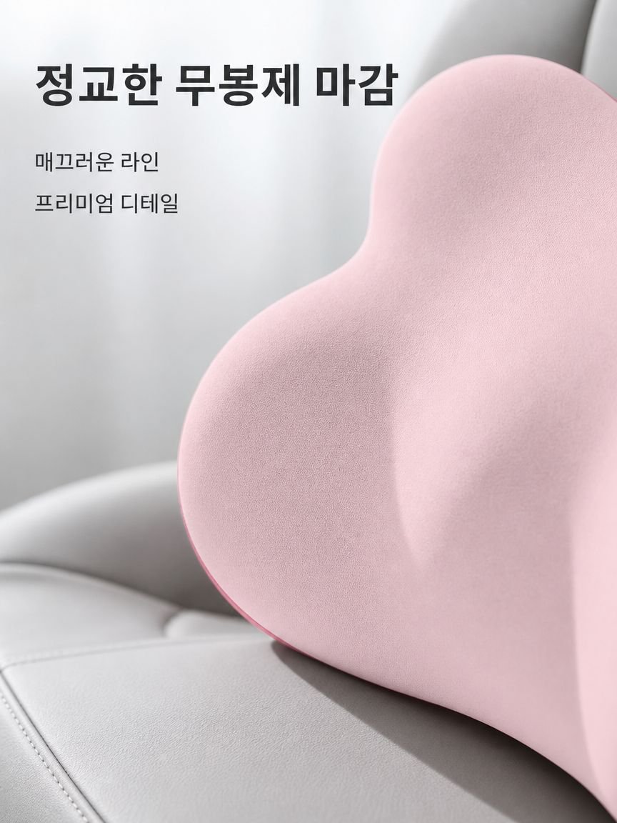 운전석에 설치된 목베개와 허리받침 쿠션