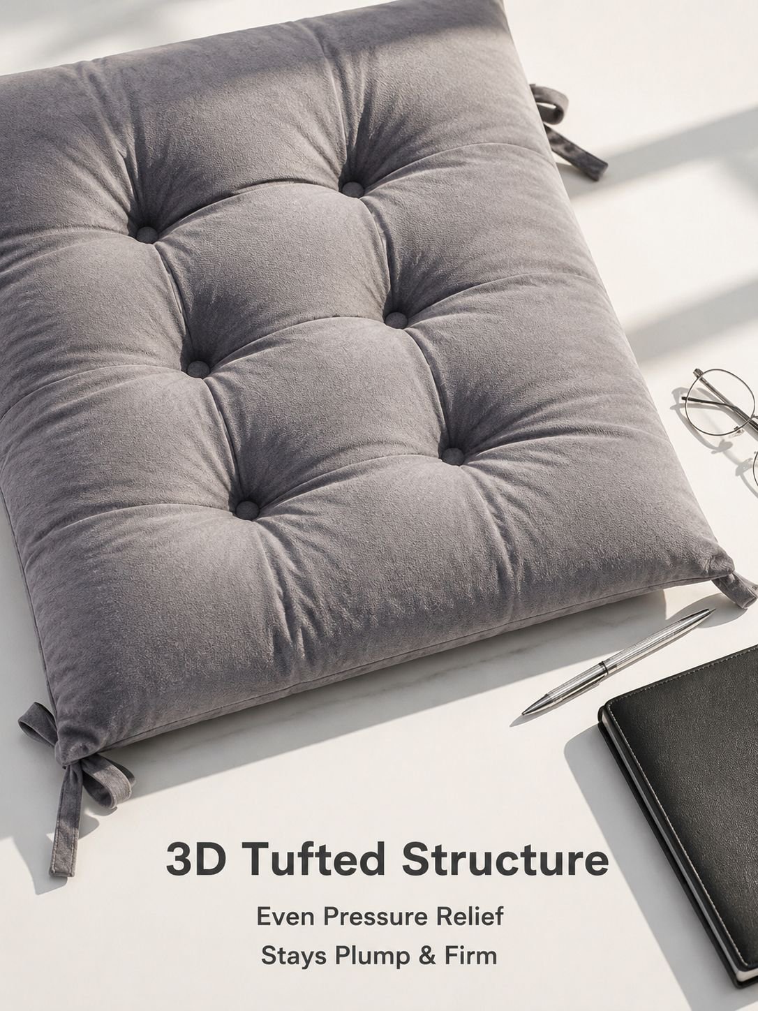 Crystal velvet seat cushion