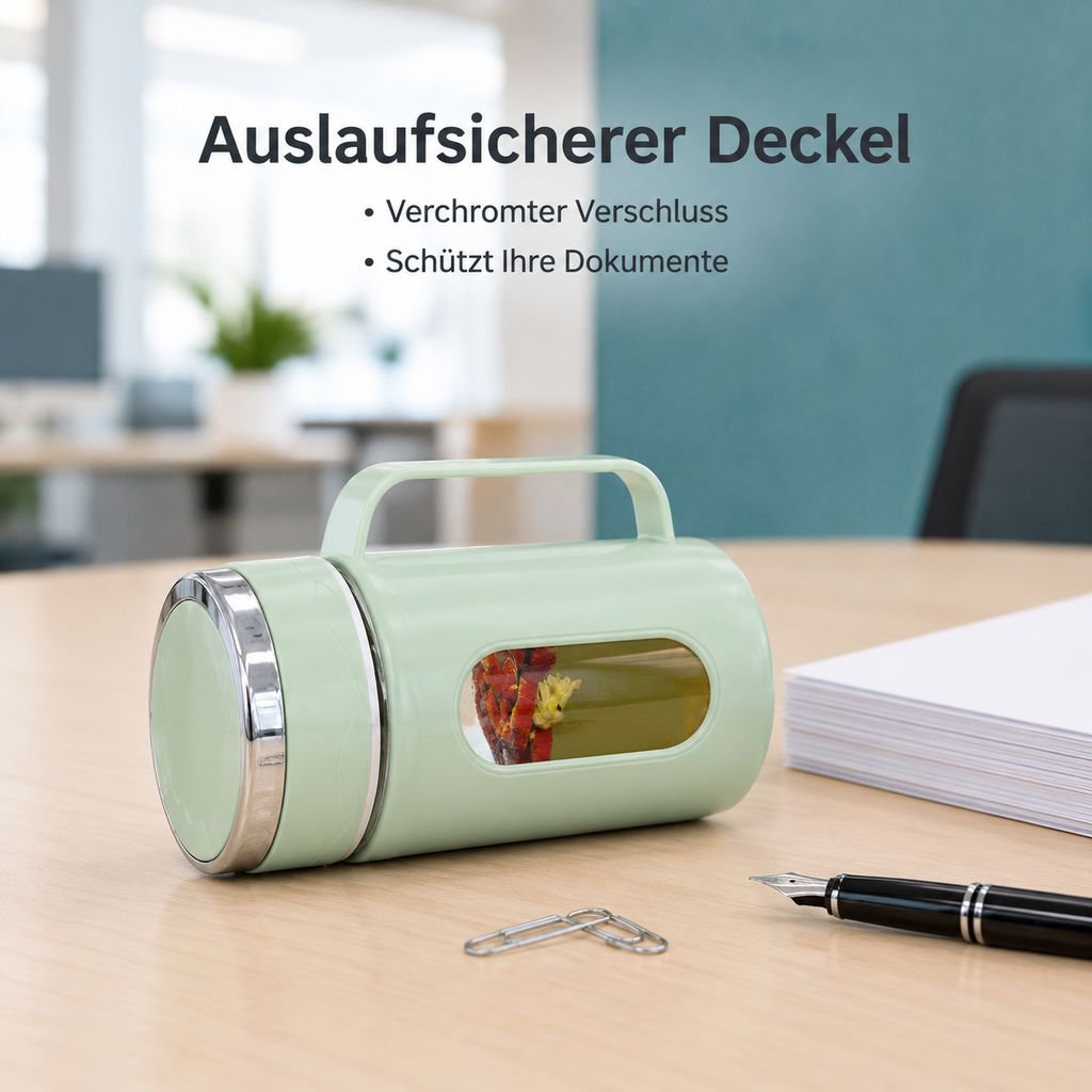 Große, doppelwandige Glastasse mit Henkel