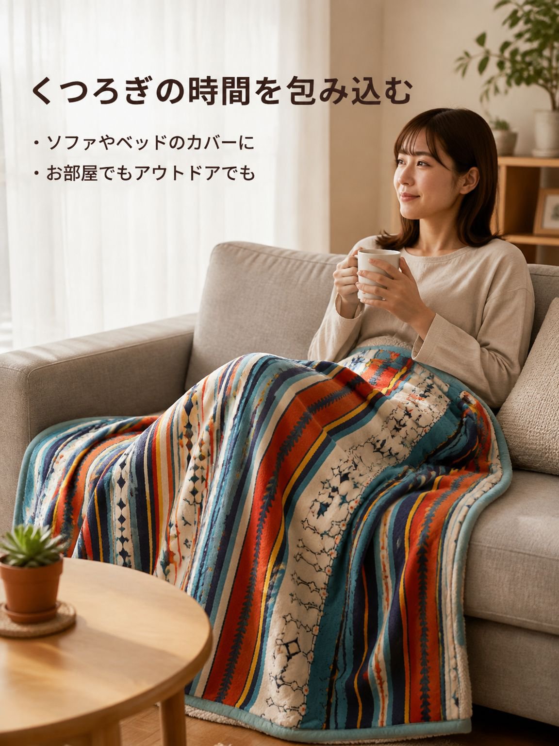 エスニック風ウールケット