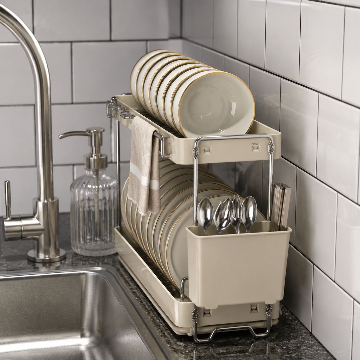 Stainless Steel Sink Dish Rack for Drying and Storage