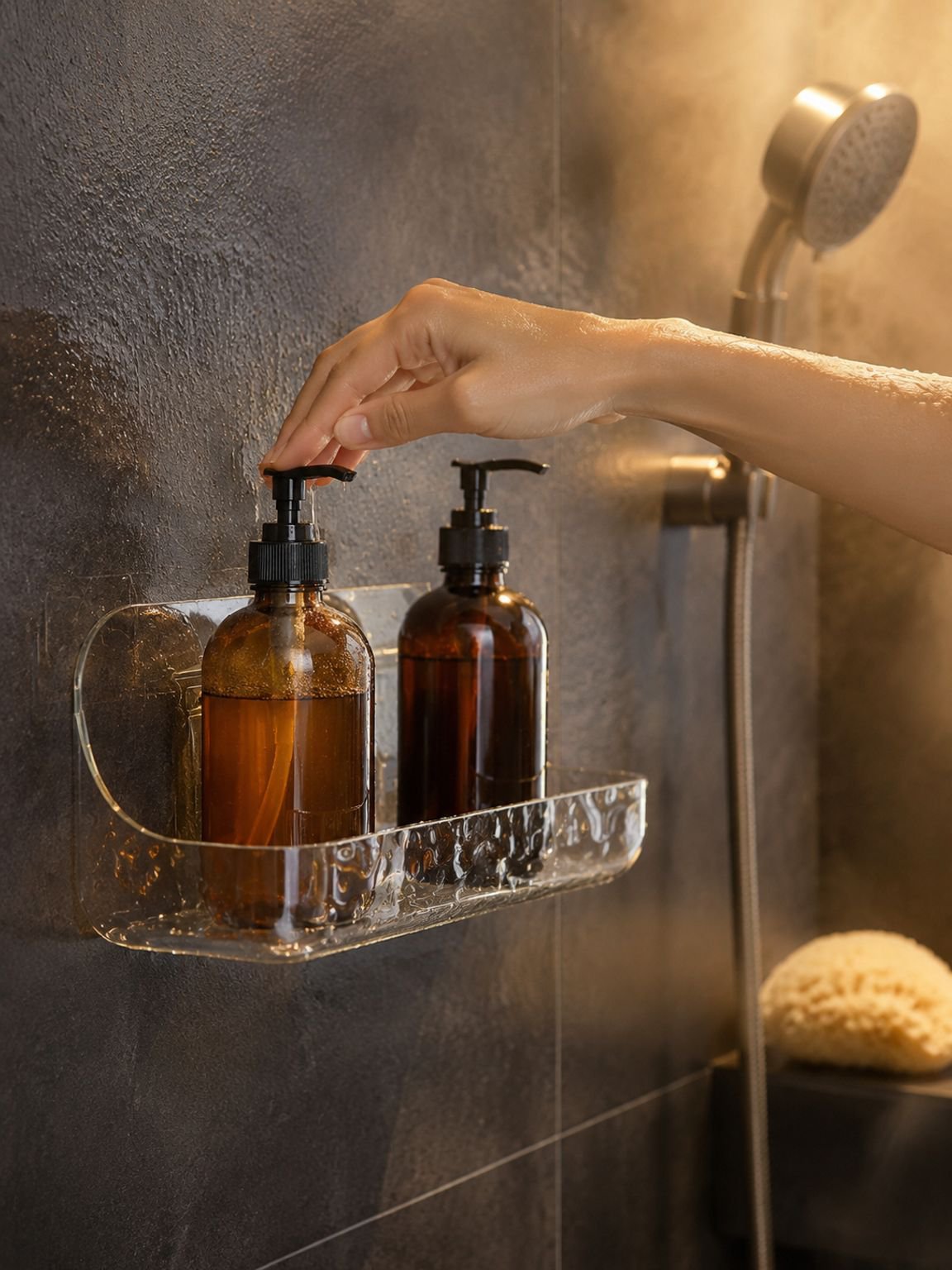 Einfache Montage des Acrylregals im Badezimmer