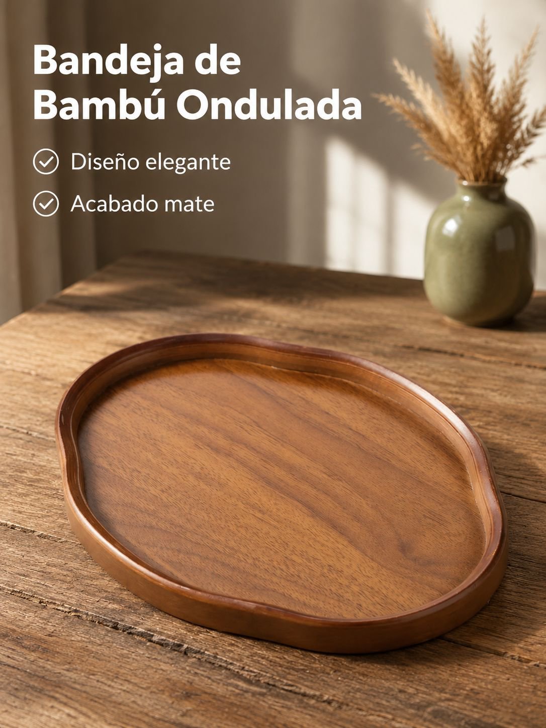 Bandeja de bambú para servir té