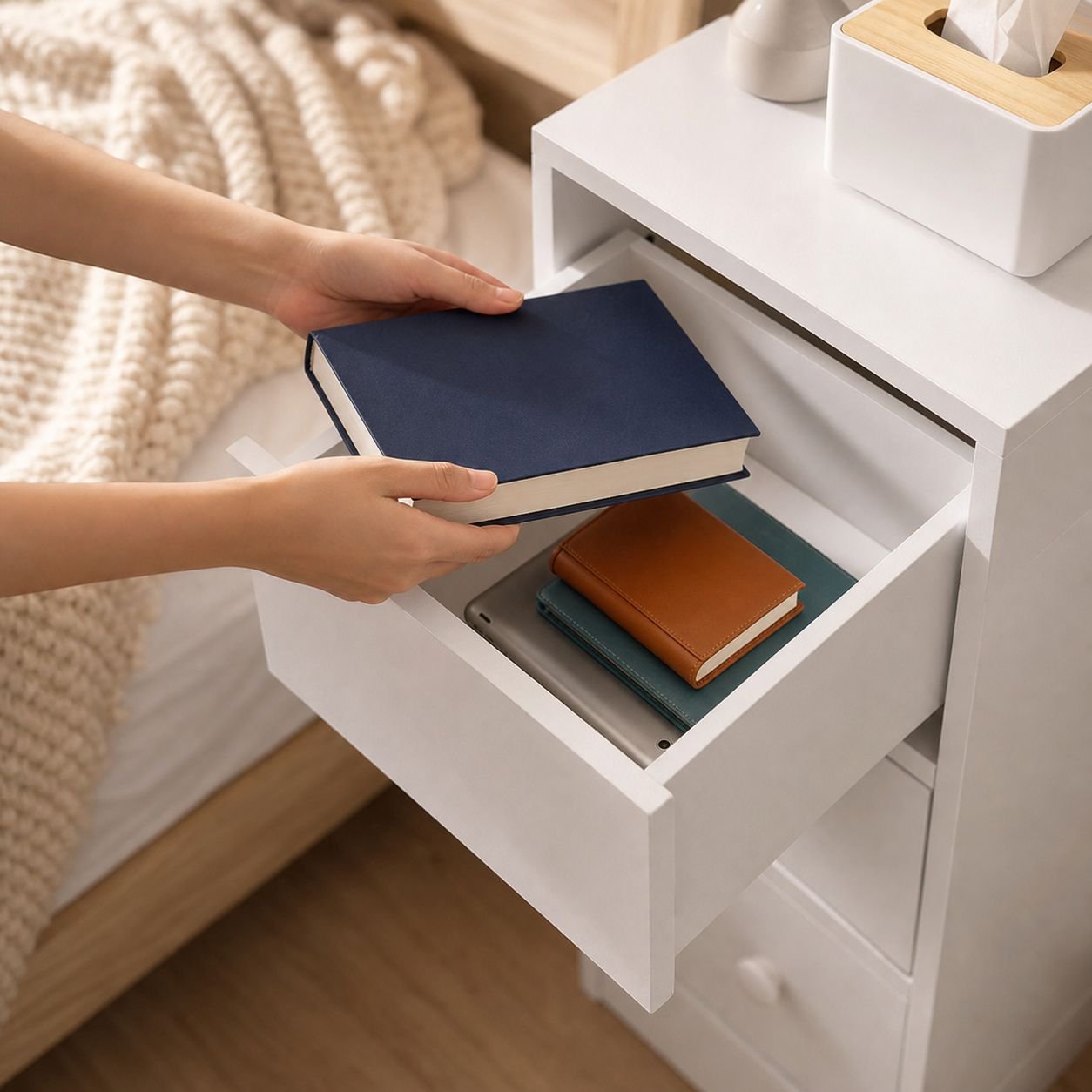 Multifunctional Bedside Cabinet with Drawer Storage
