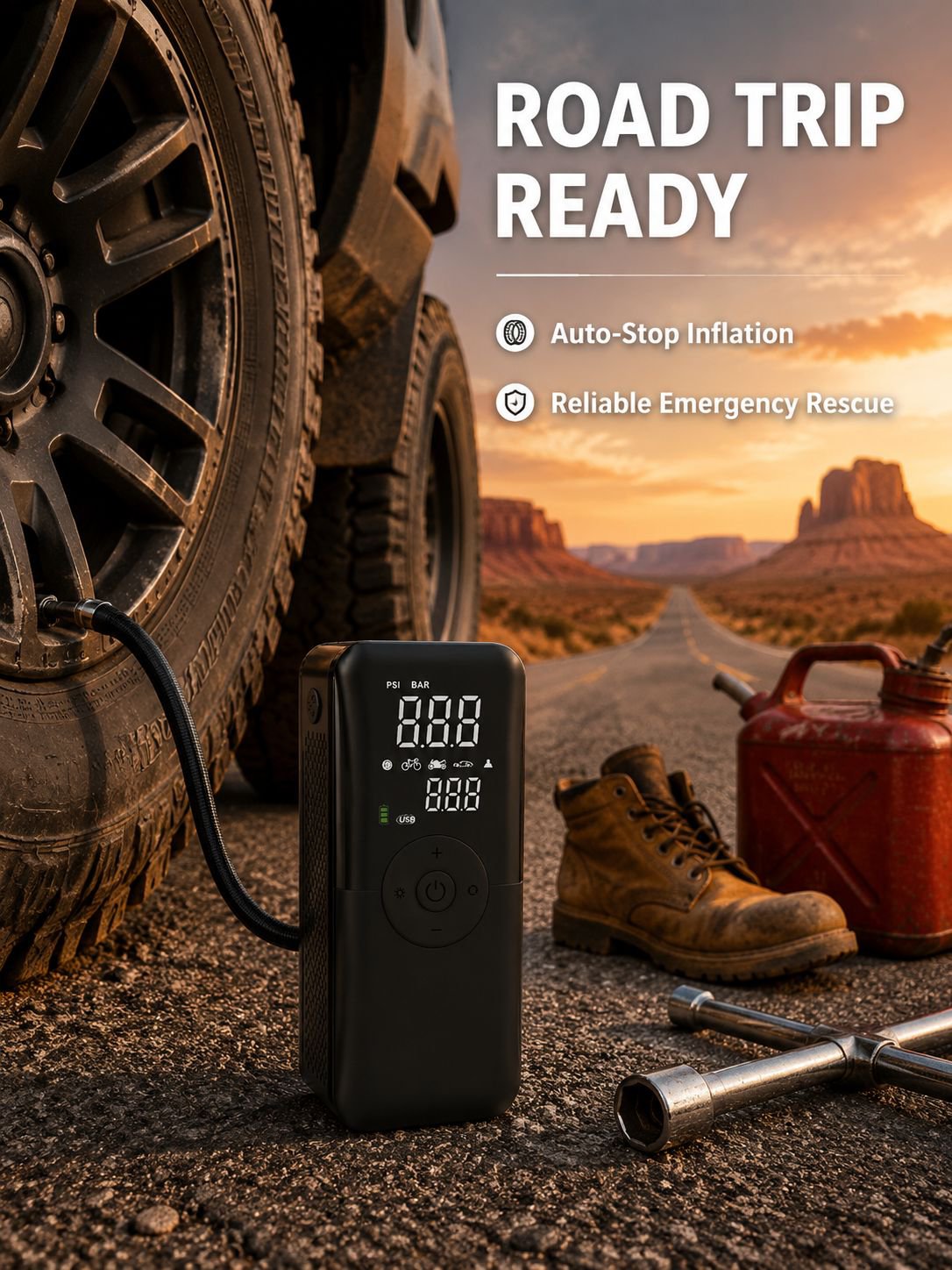 Compact and portable electric air pump with fast charging