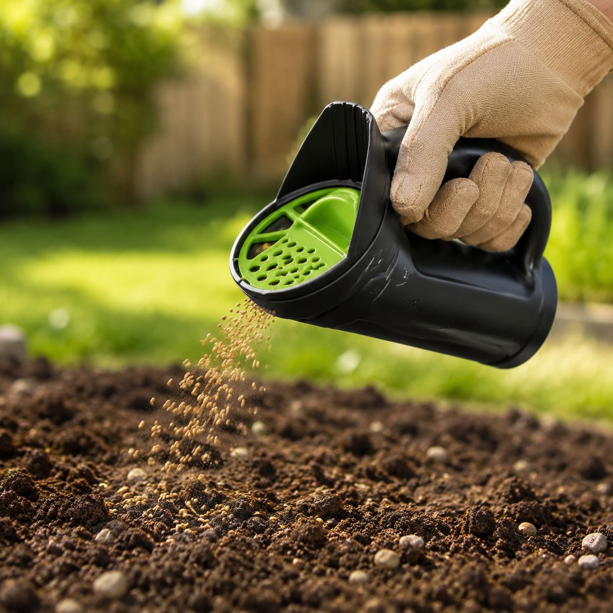 Garten Rasen Gemüse Saatgut Sämaschine Aussaattopf 2,5L Aussaattopf + Aussaatschaufel Gartenarbeit L
