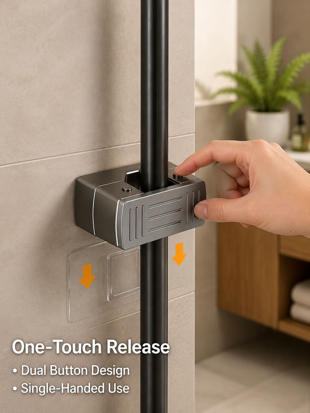 No-Drill Cleaning Tool Holder for Bathroom