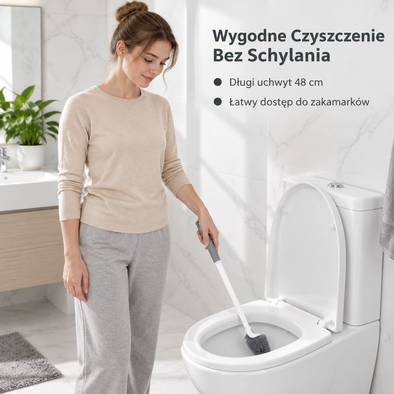 Ścienna szczotka toaletowa z pojemnikiem do gruntownego czyszczenia