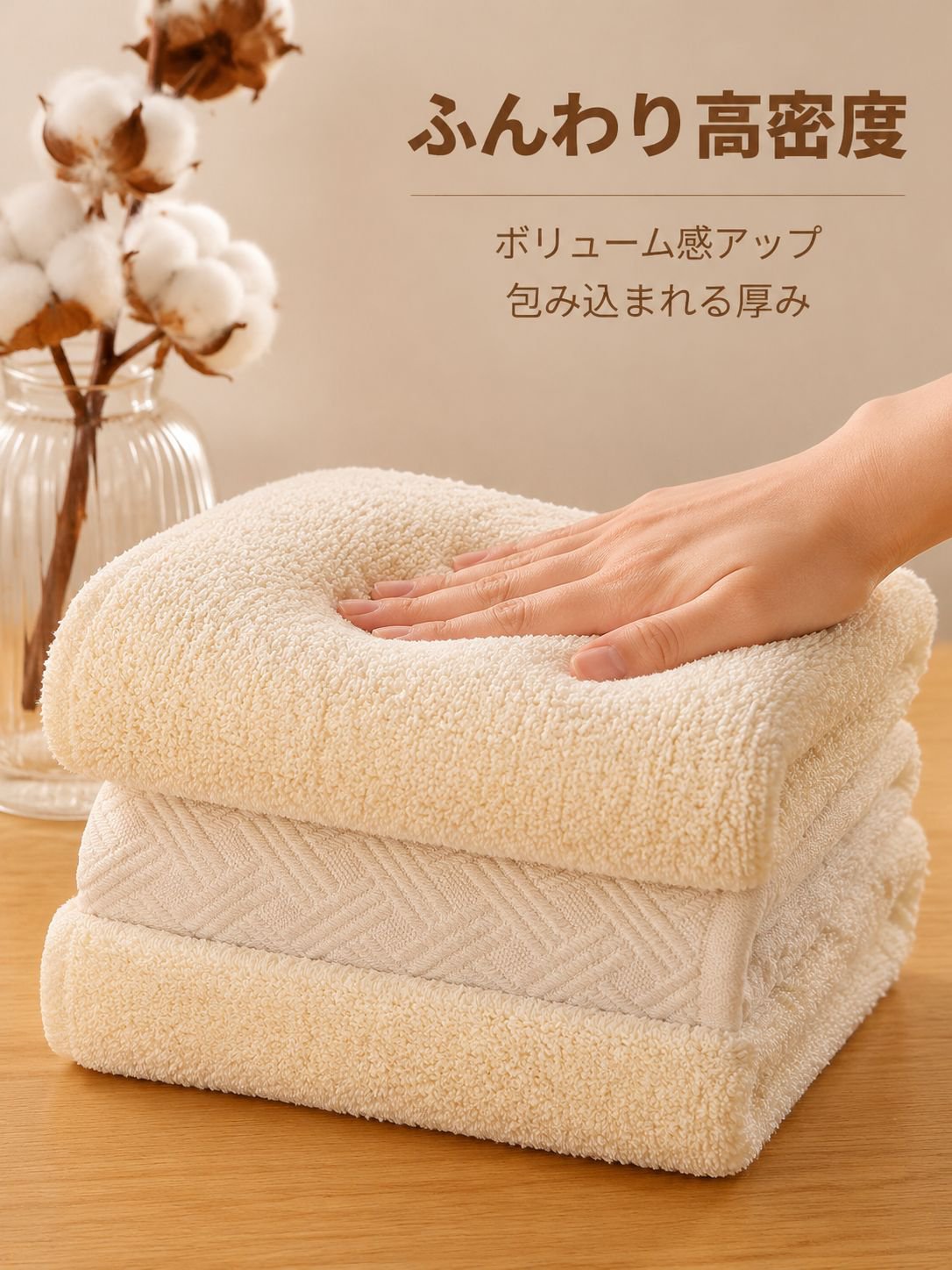 厚手やわらか全綿バスタオル