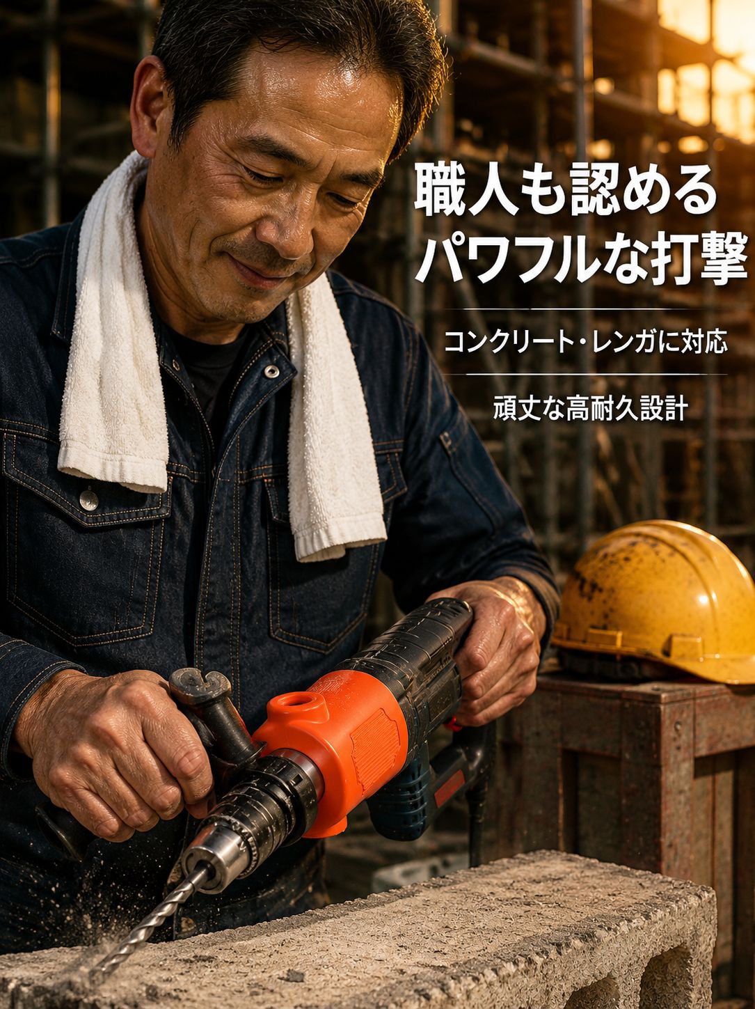 パワフルな打撃力を実現する電動ハンマー変換ヘッド