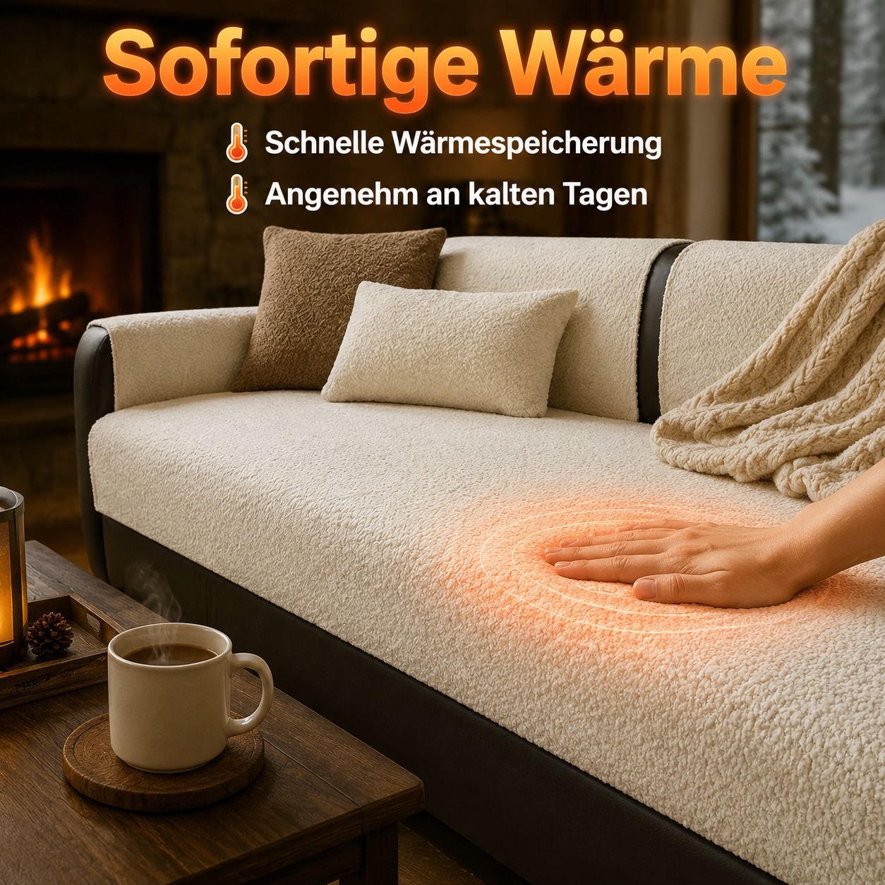 Elegante, rutschfeste Sofaauflage, ganzjährig nutzbar