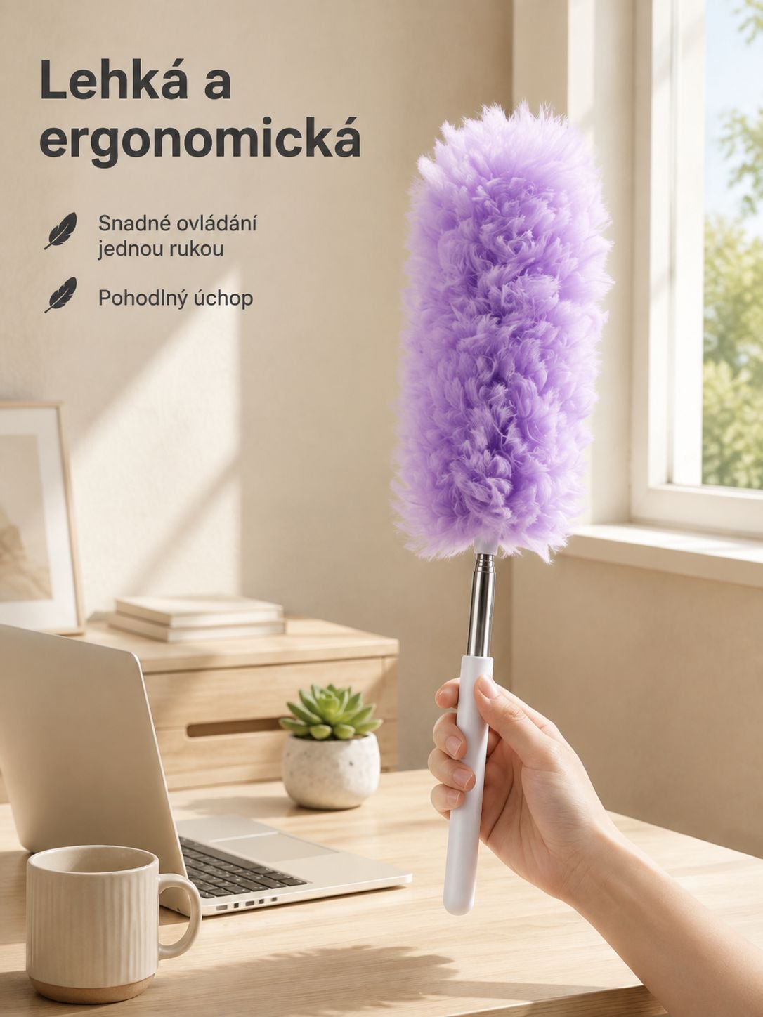 Elektrostatický teleskopický prachovka