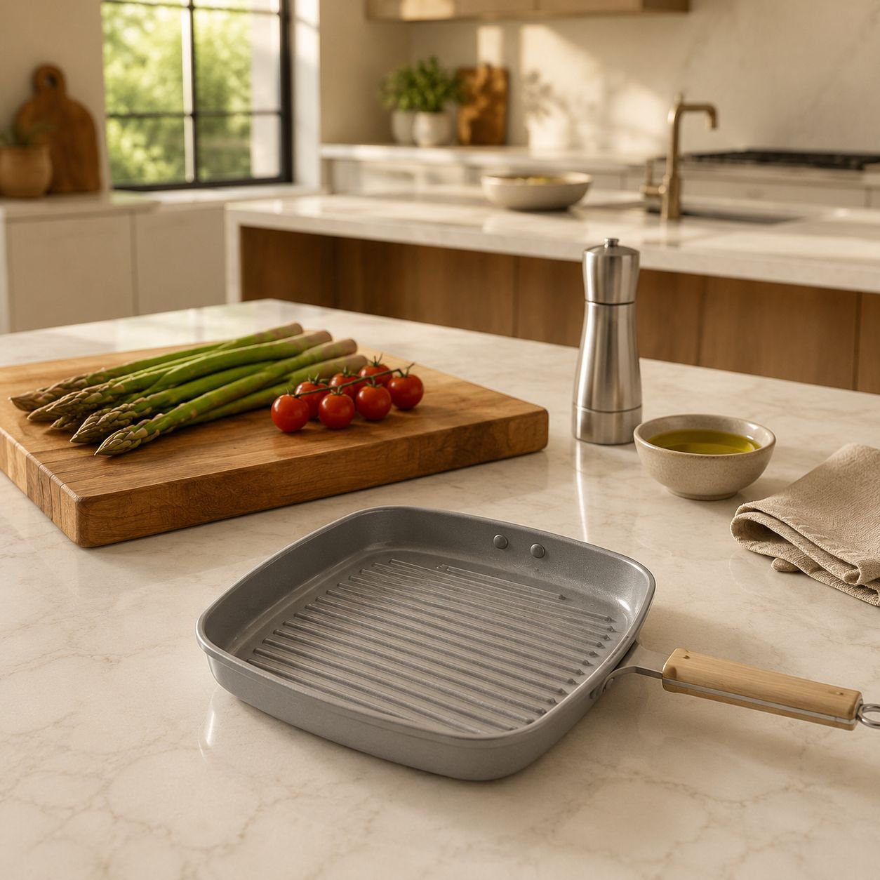 Household striped induction cooker compatible nonstick pan