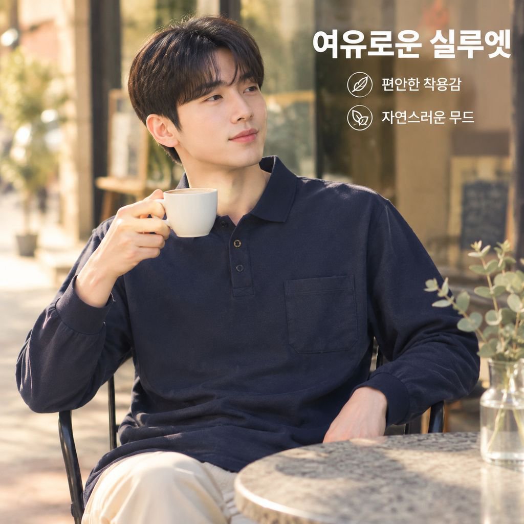 남성용 루즈핏 단색 캐주얼 긴팔 셔츠