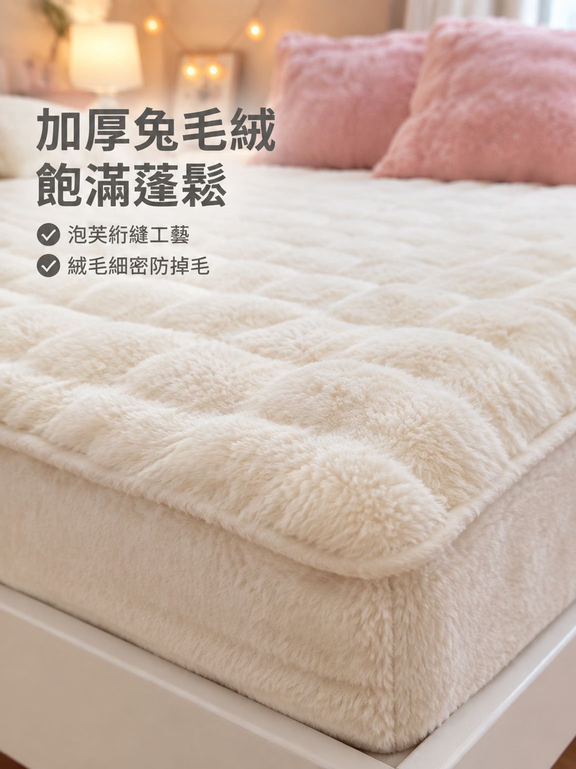 輕奢加厚毛絨床笠