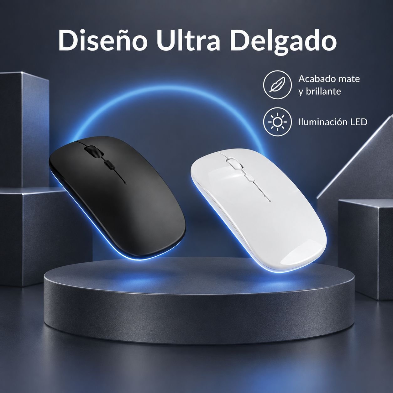 Ratón inalámbrico silencioso de doble modo con retroiluminación colorida