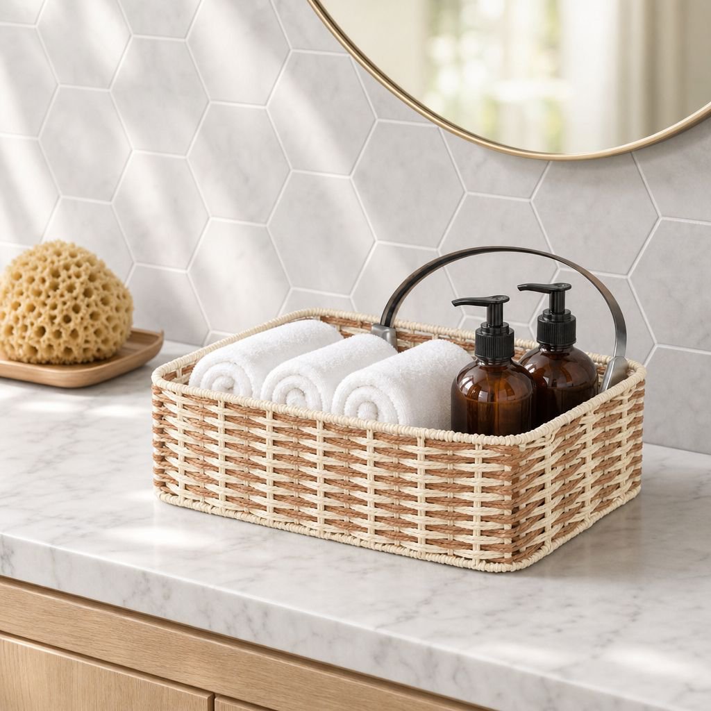 Panier de rangement élégant pour documents et accessoires de bureau