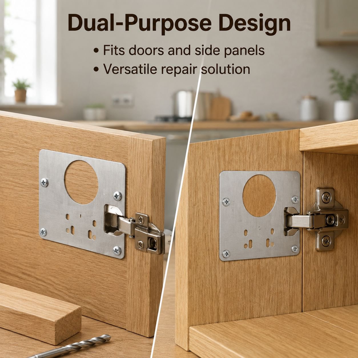 Cabinet Door Hinge Repair Reinforcement Plate with Soft Close