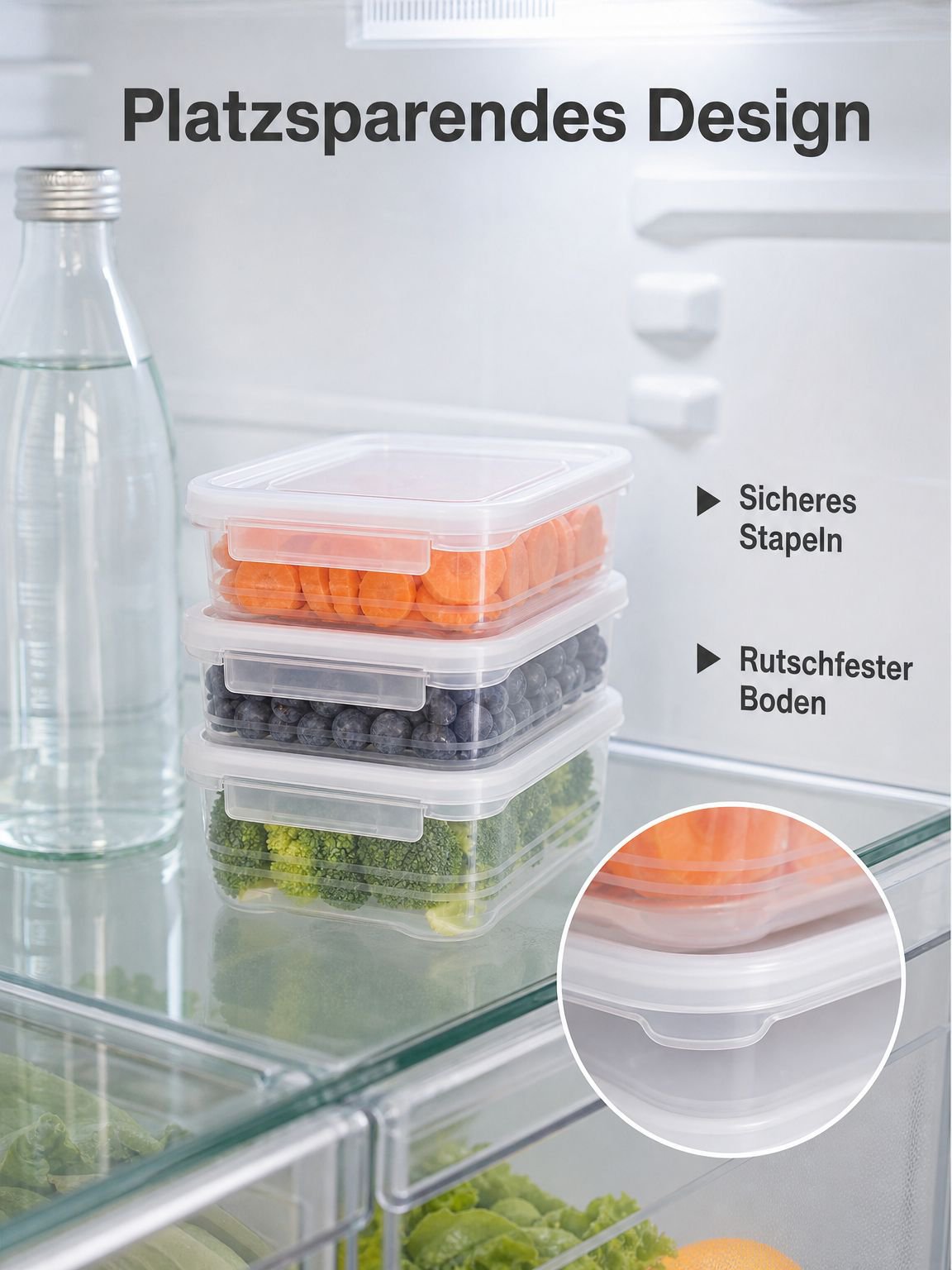 Lebensmittelechte PP Frischhaltebox, Aufbewahrungsbox für Kühlschrank und Küche