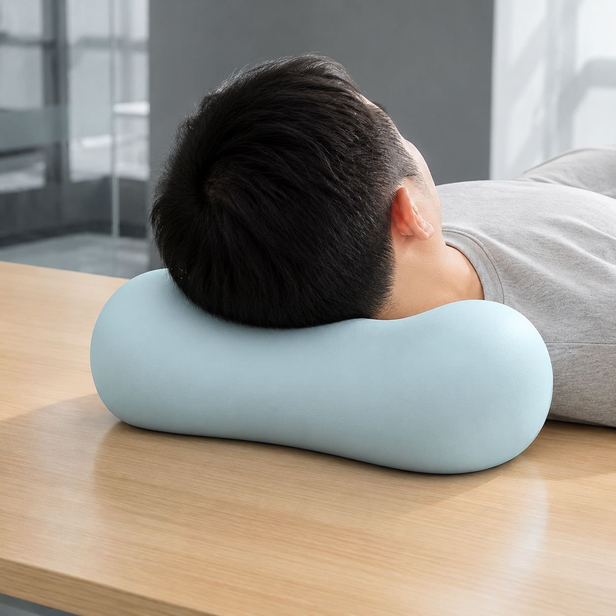 Cojín absorbente y transpirable con diseño ergonómico para siestas