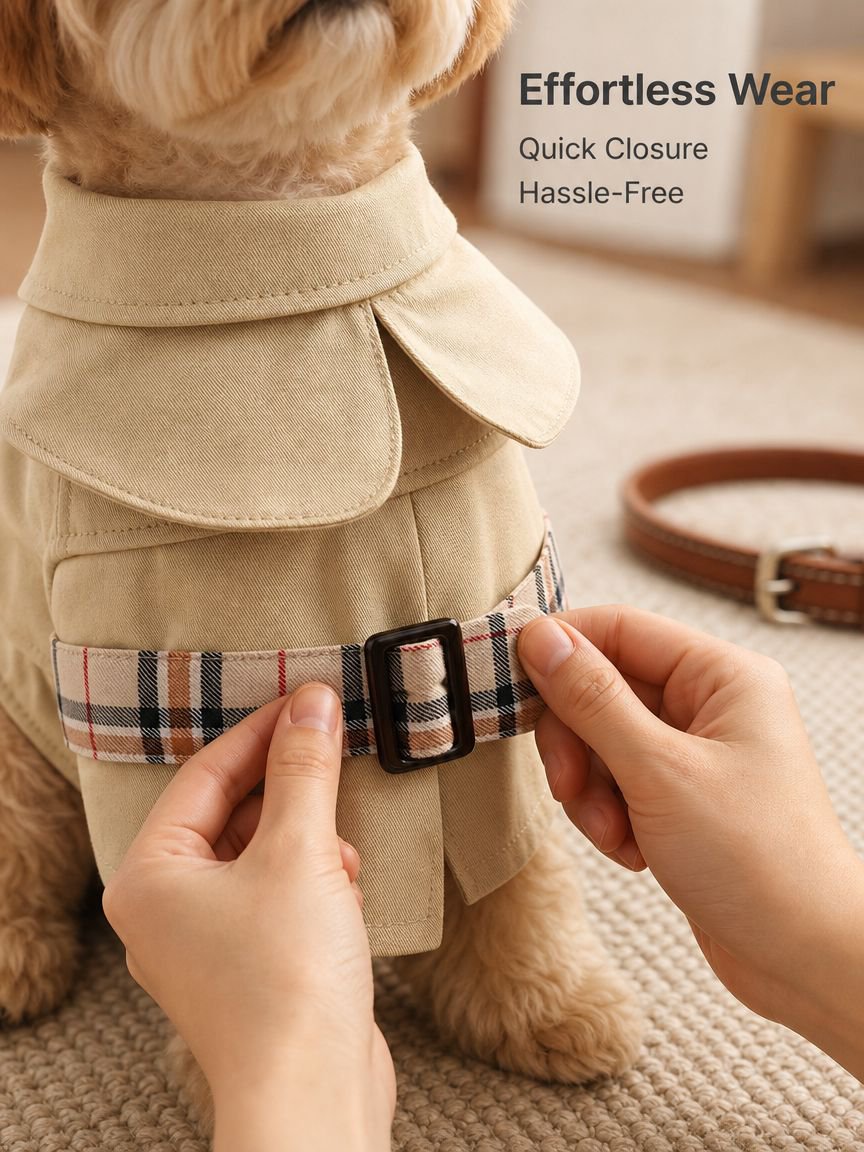 Premium Check Pattern Pet Trench